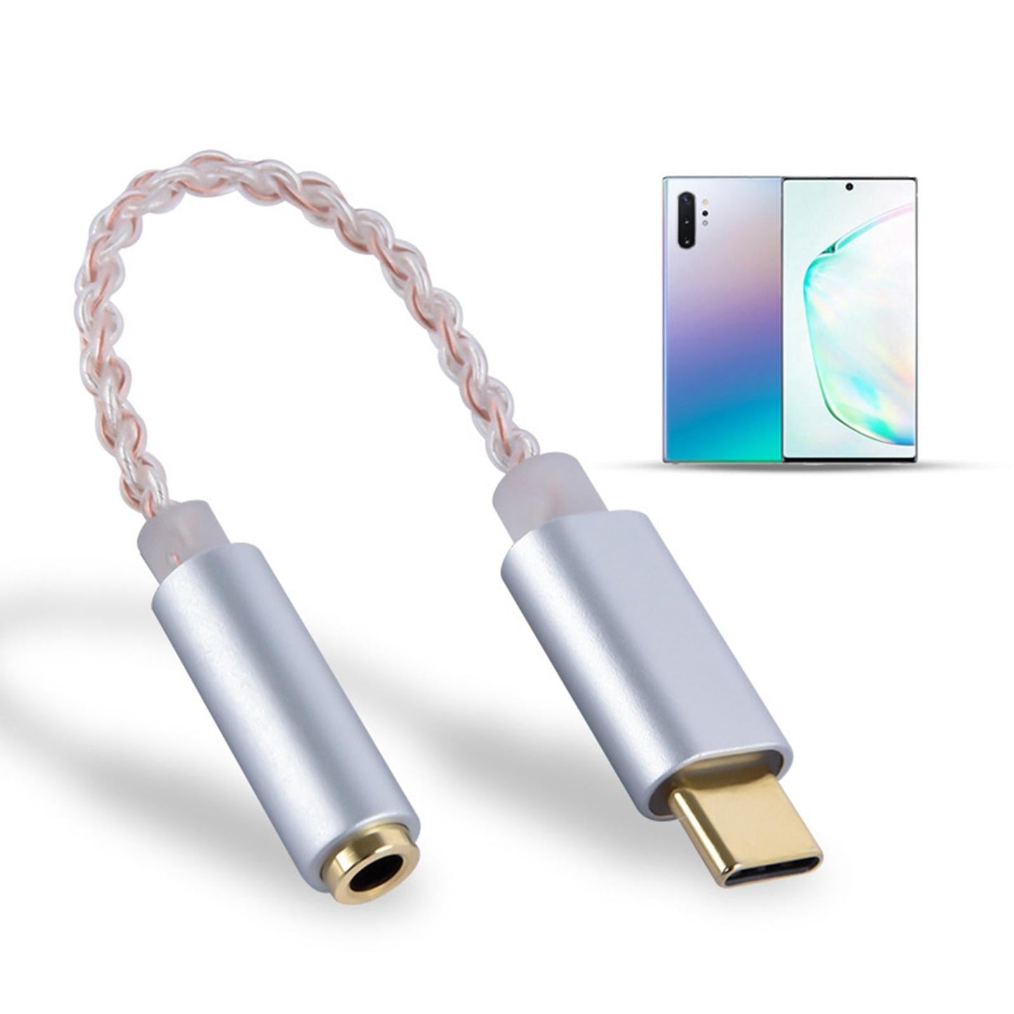 USB C to 3.5mm Audio Adapter Headphone Jack Cable Adapter for Phones Black