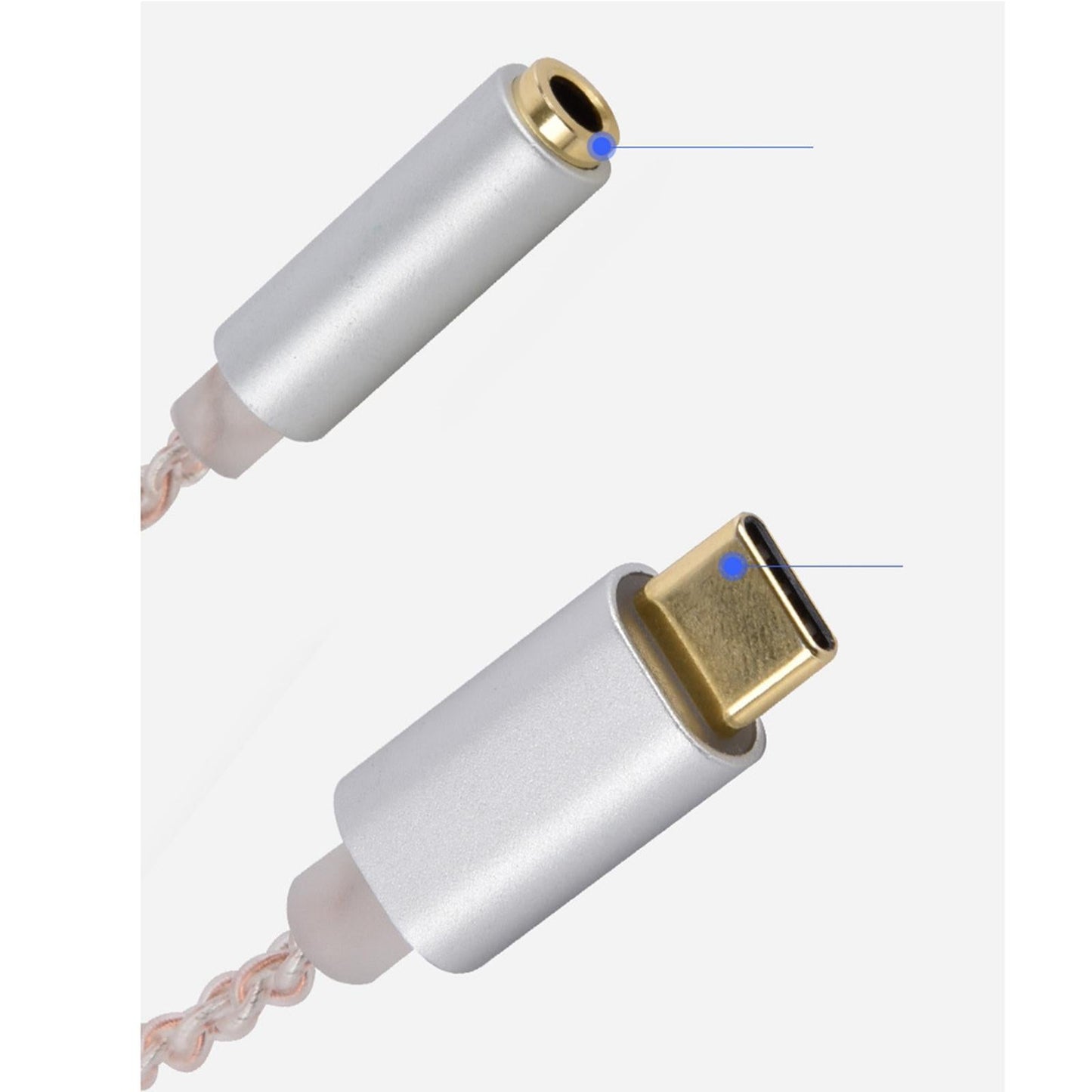 USB C to 3.5mm Audio Adapter Headphone Jack Cable Adapter for Phones Silver