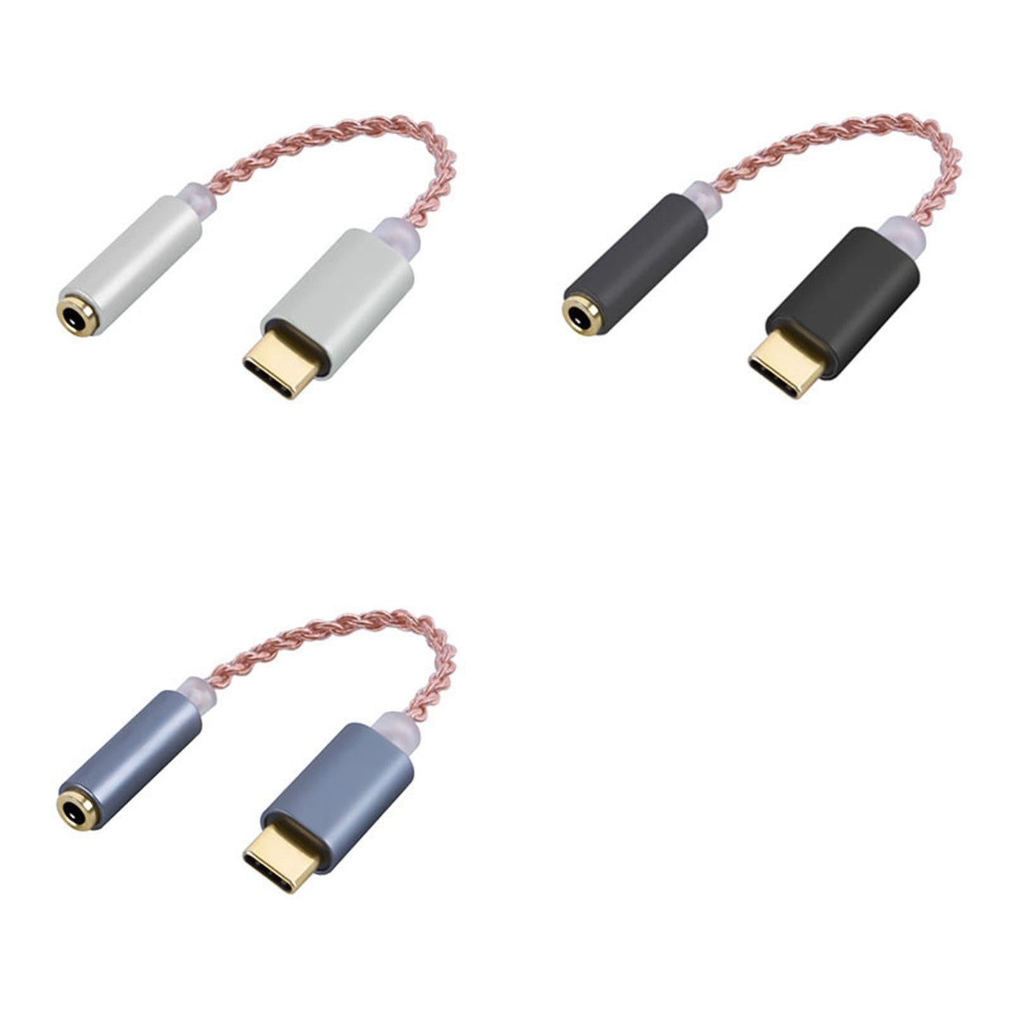 USB C to 3.5mm Audio Adapter Headphone Jack Cable Adapter for Phones Silver