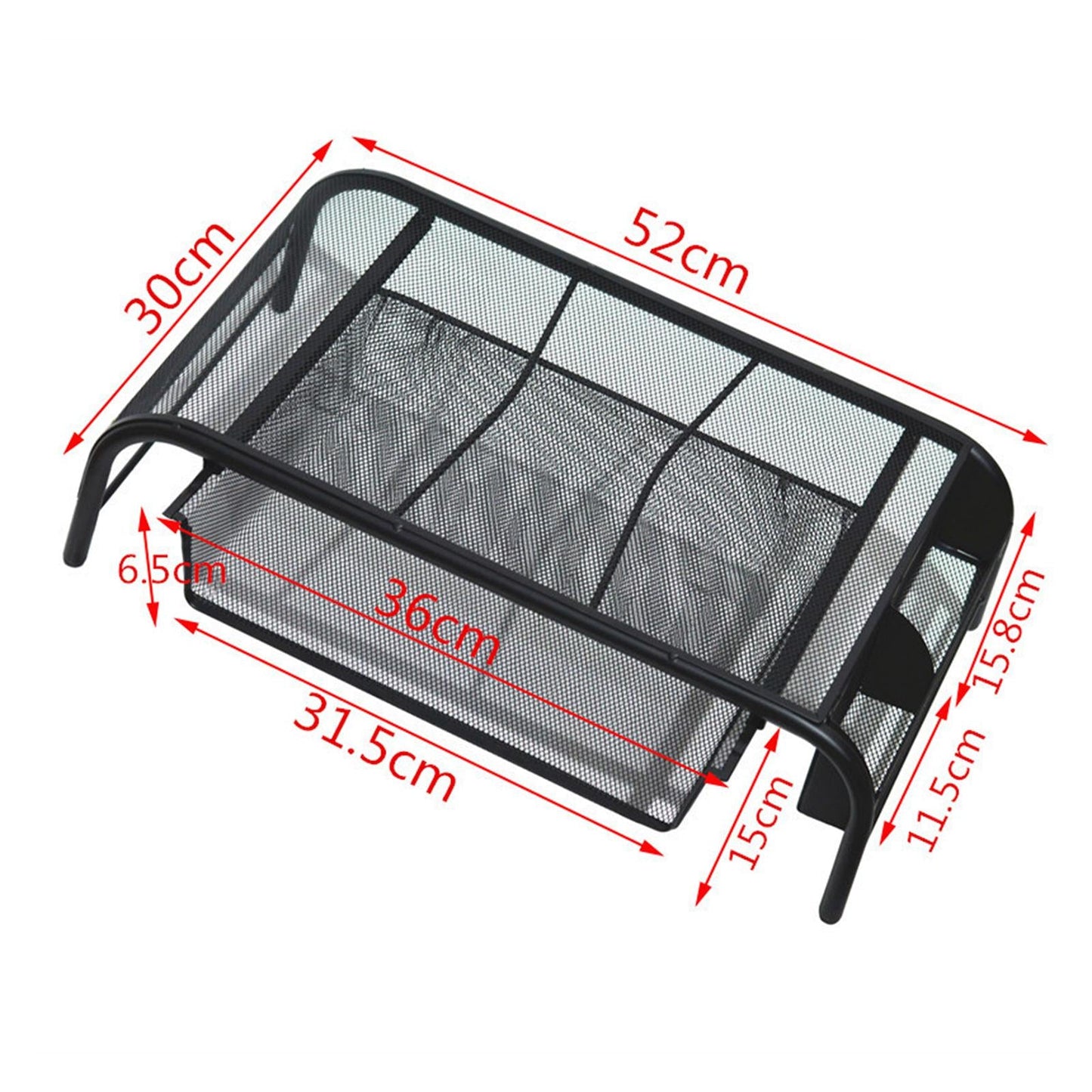 Monitor Stand Riser with Drawer Metal Mesh for Computer Office Notebook