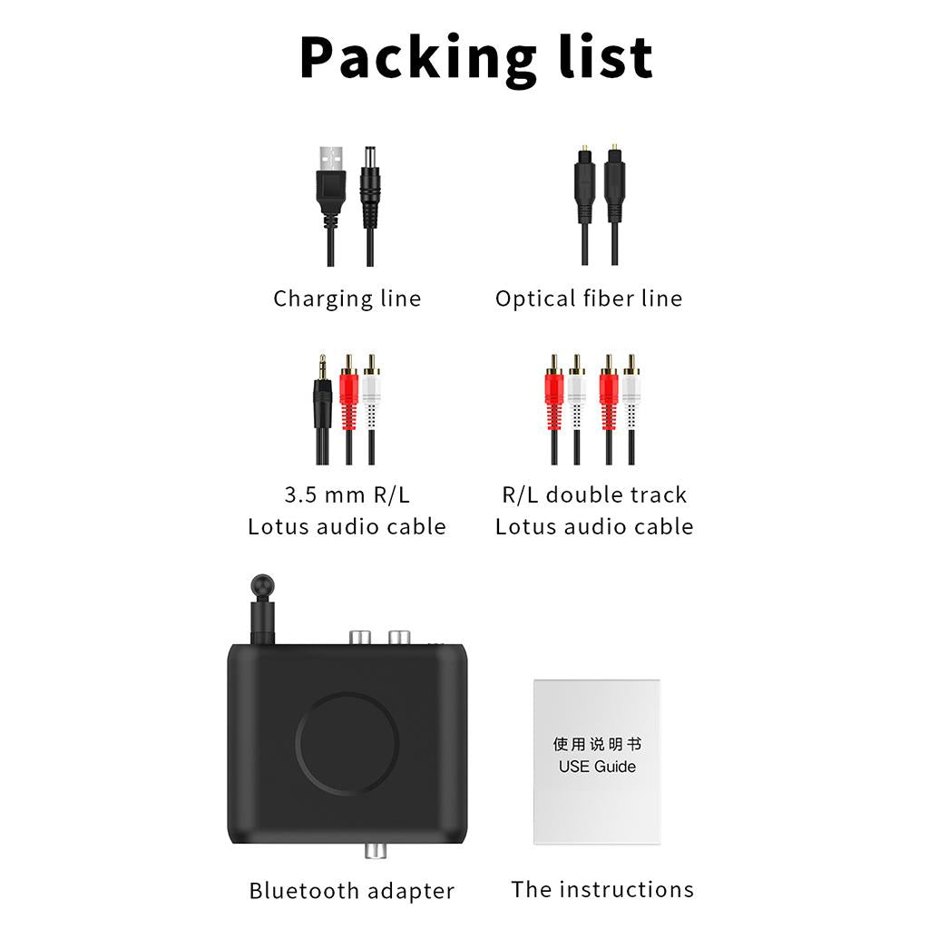 Bluetooth 5.0 Audio Adapter Plug and Play Receiver for TV Tablet Home Stereo