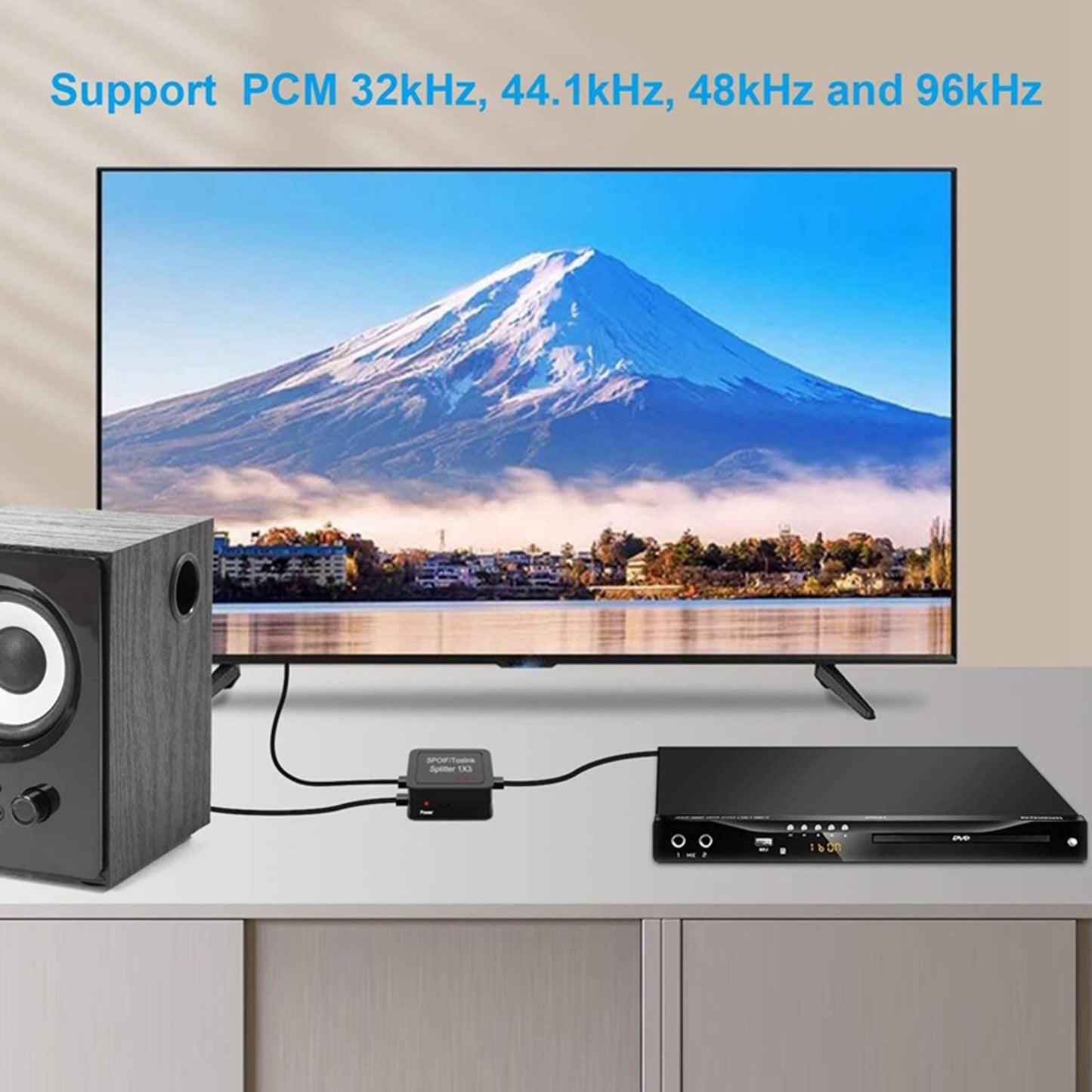 Digital Optical Audio Splitter Digital Fiber Optic Audio Divider EU