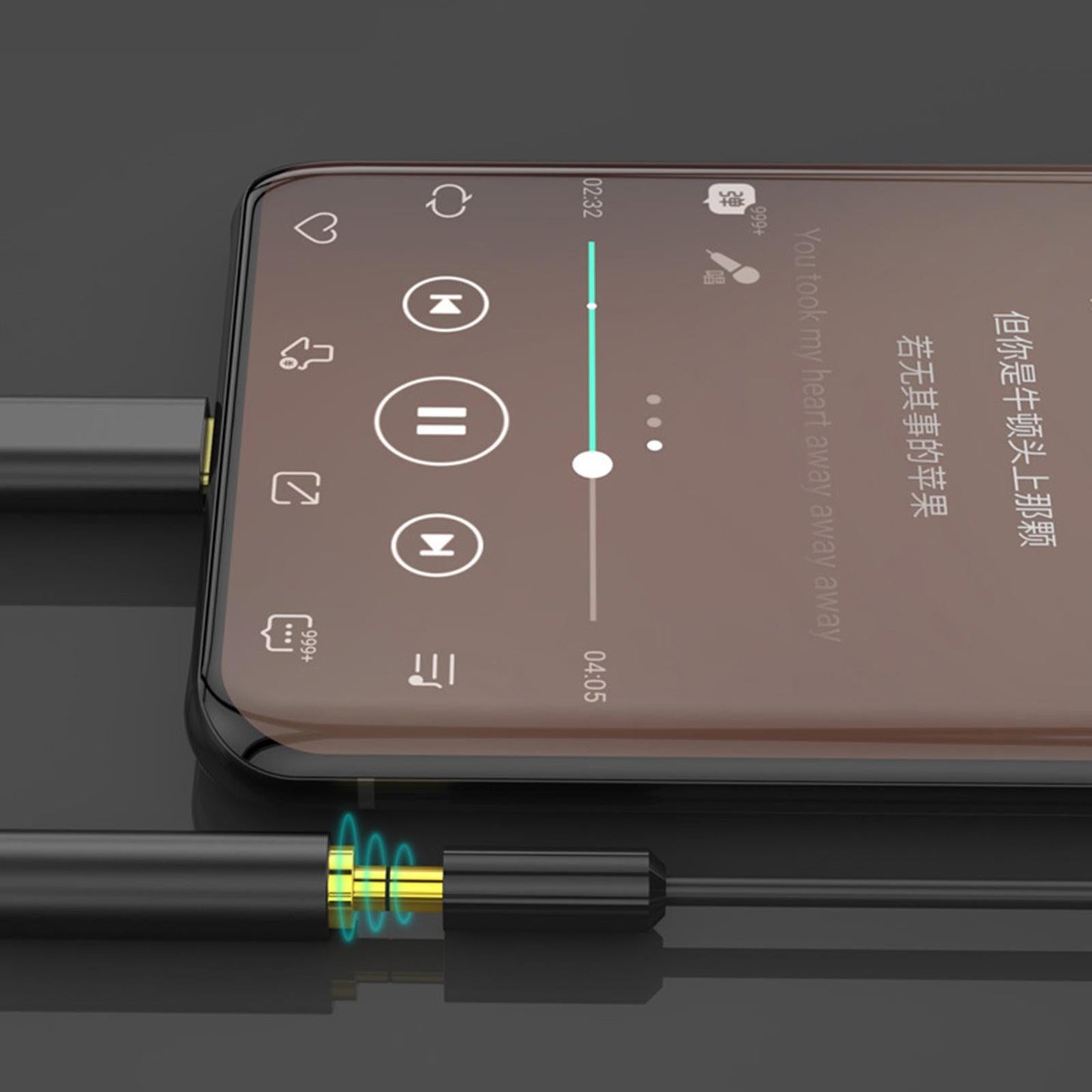 Type C to 3.5mm Audio Adapter Headphone Jack Connector for Cellphones Black