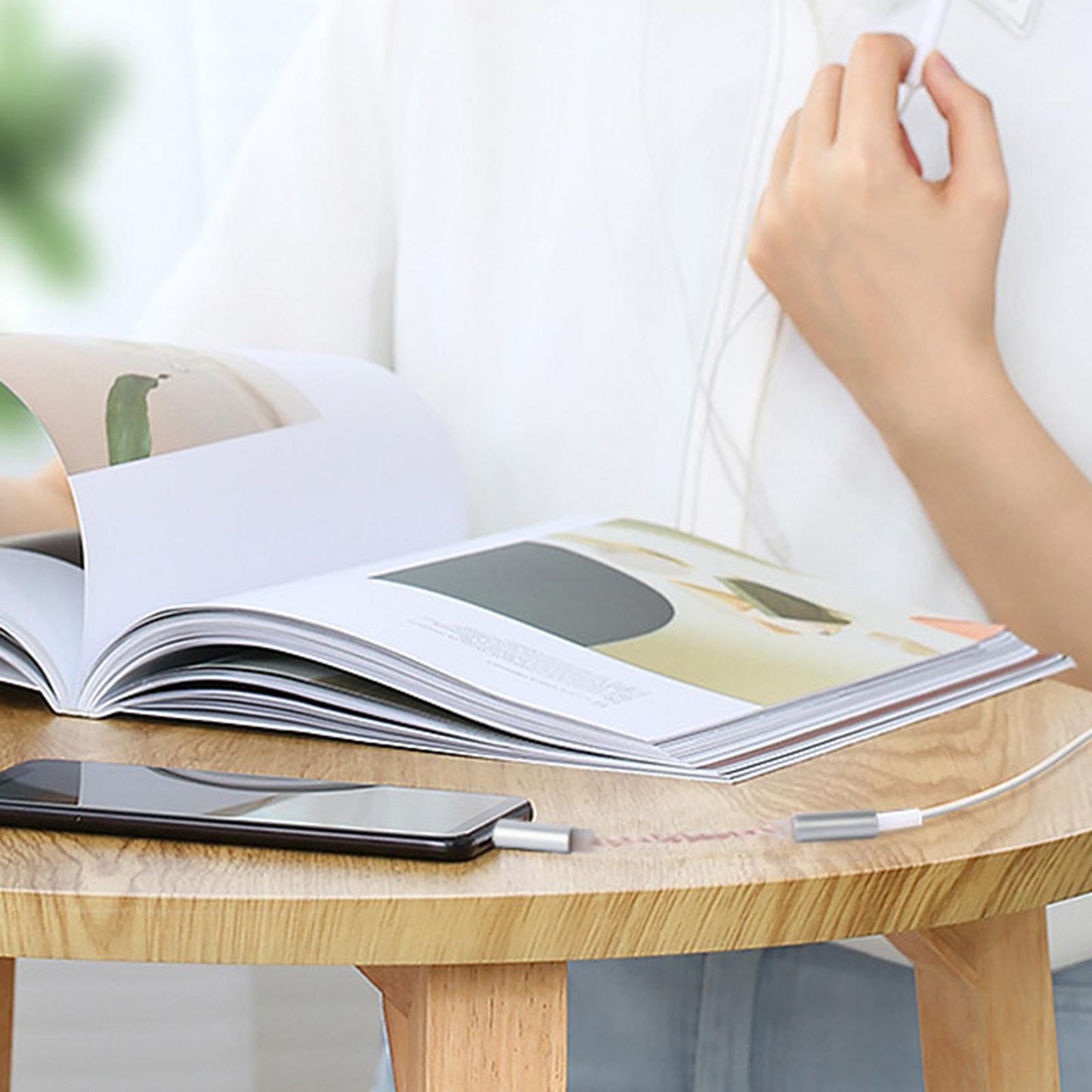 Type C to 3.5mm Audio Adapter Headphone Jack Connector for Cellphones Black