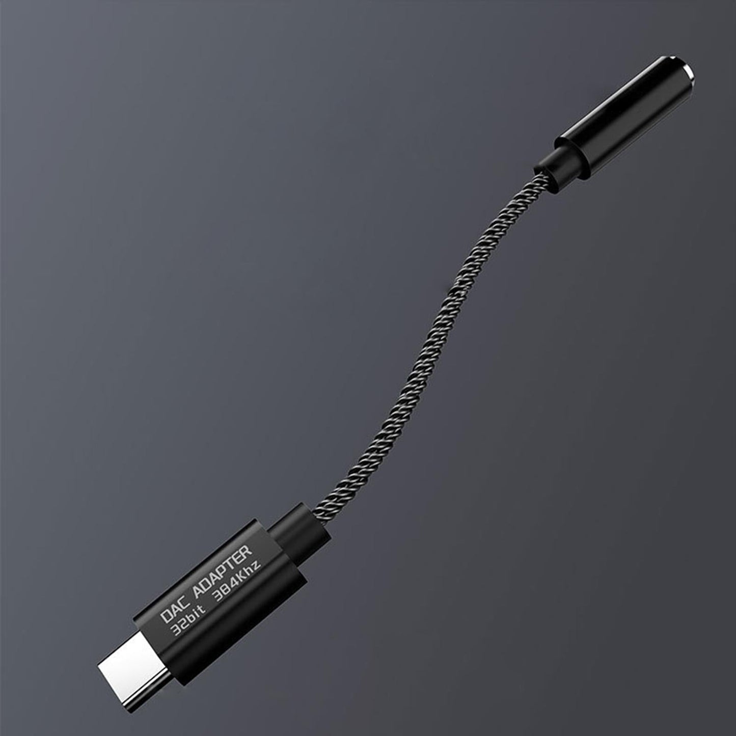 USB C to 3.5mm Audio Adapter DAC Chip Hi-Fi TPE for More Type C Devices Black Shell
