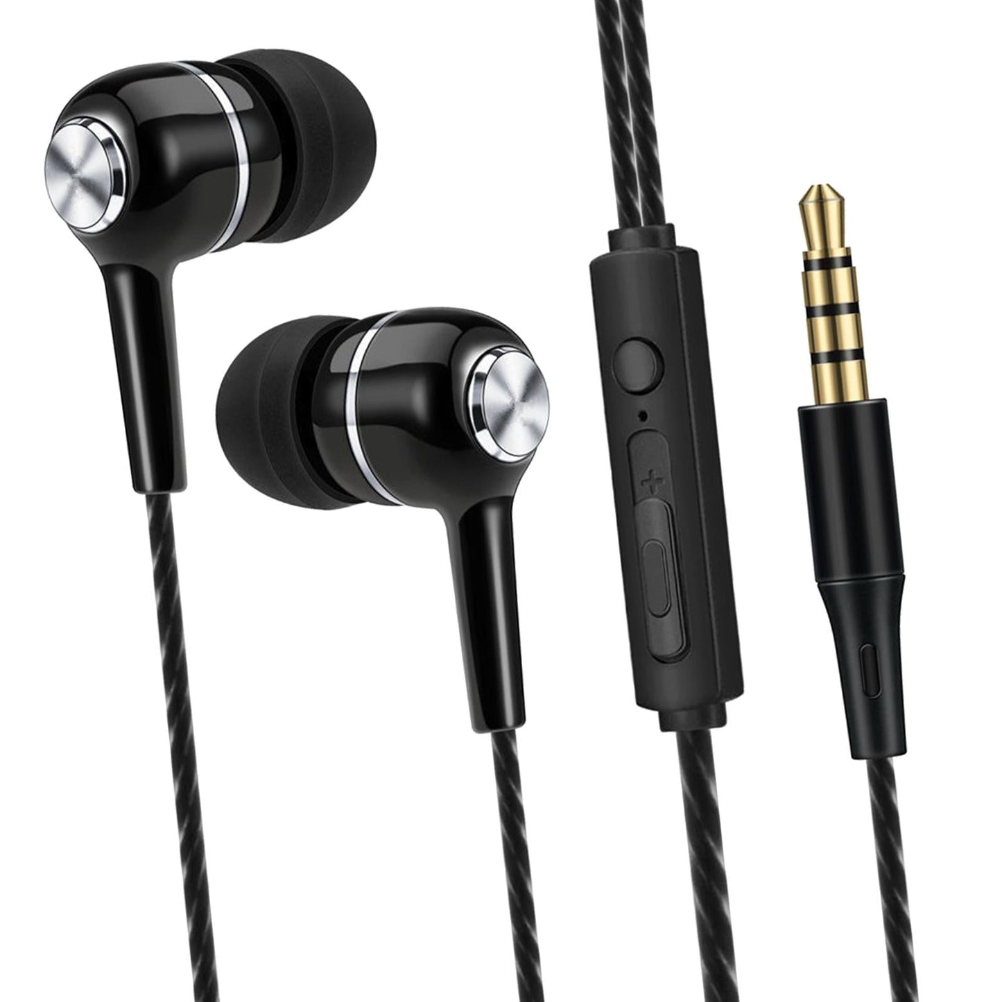 Wired Earphone in Ear Built in Mic Noise Cancellation for Music Adult black