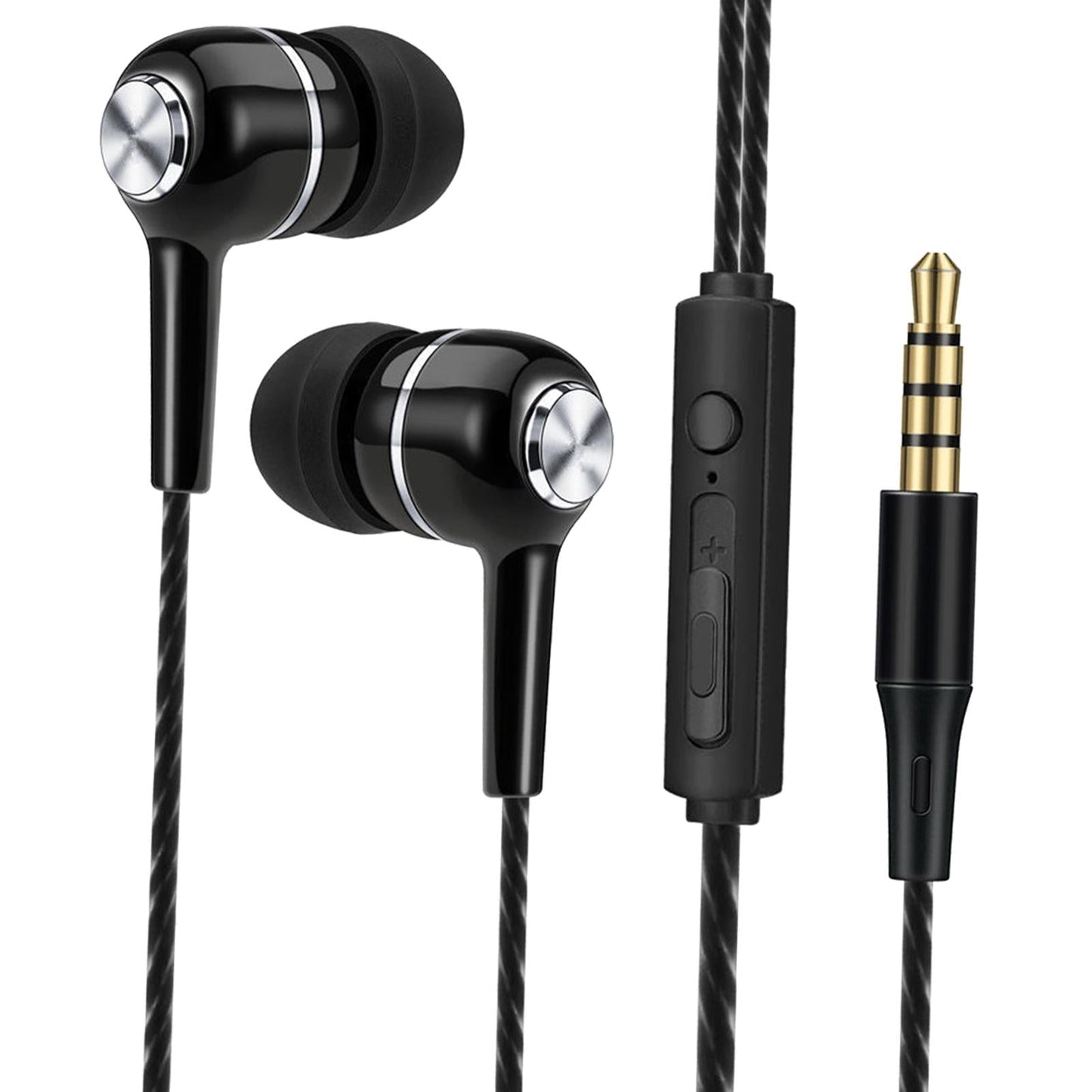 Wired Earphone in Ear Built in Mic Noise Cancellation for Music Adult black