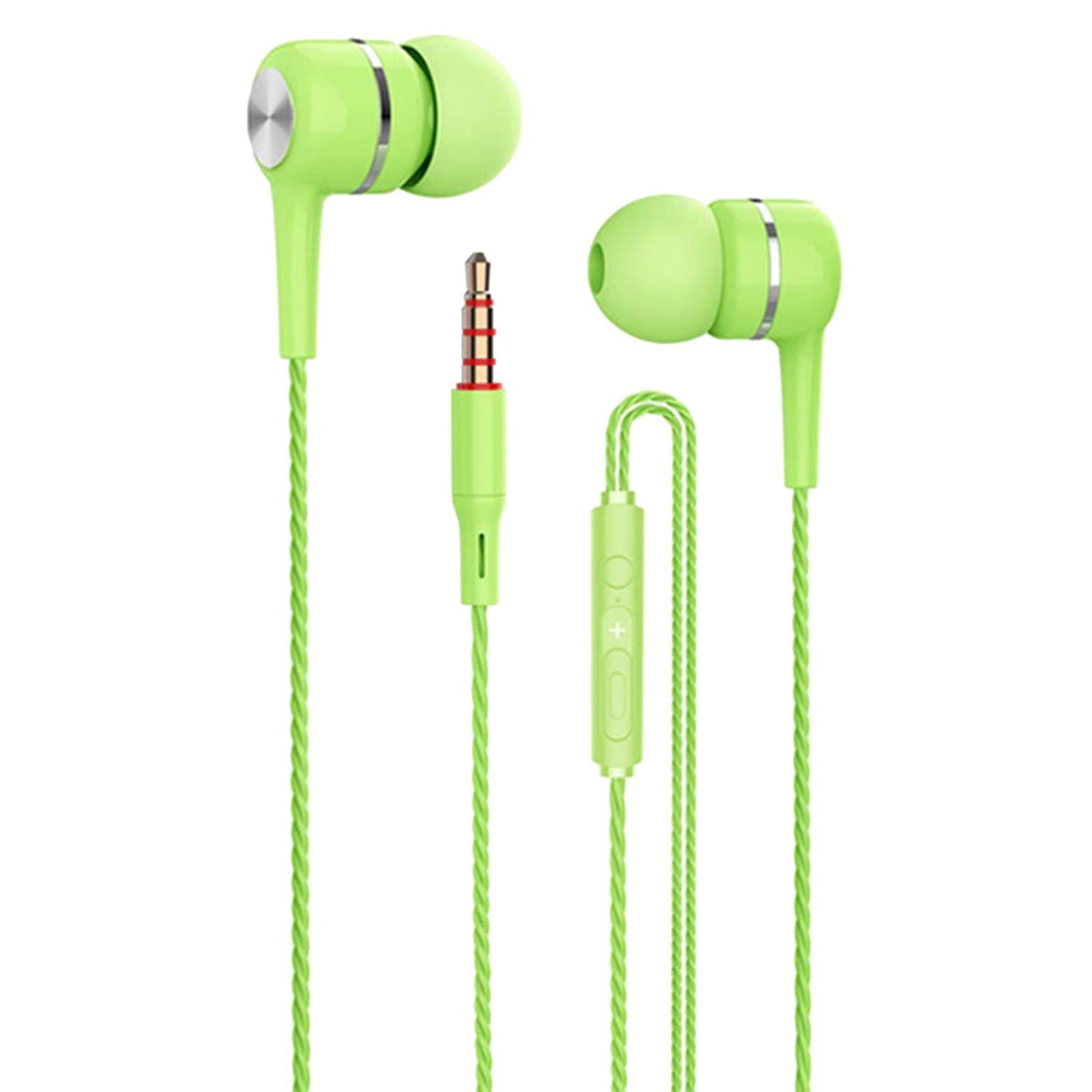 Wired Earphone in Ear Built in Mic Noise Cancellation for Music Adult green