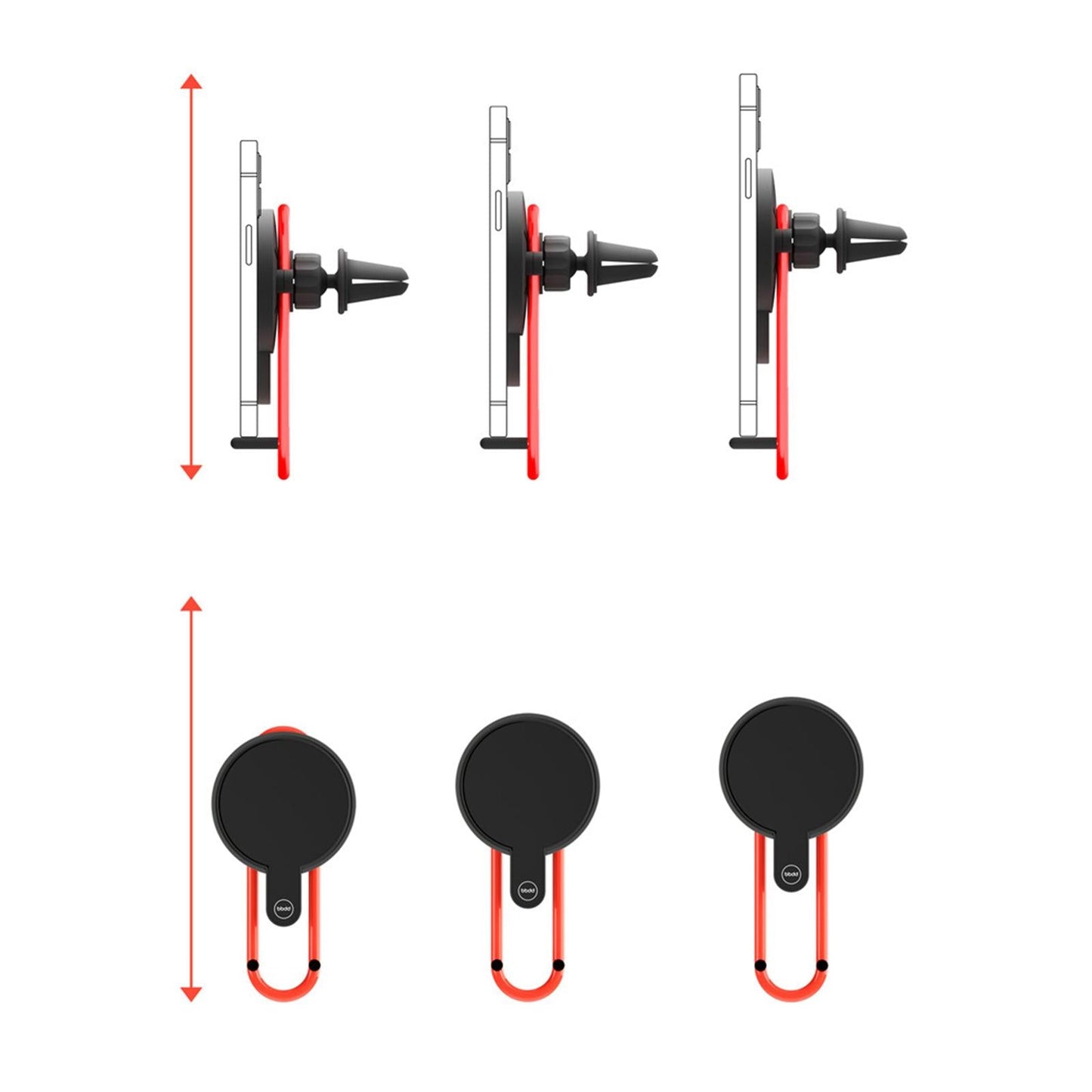 Car Wireless Magnetic Phone Holder for iPhone 12 Car Charger Black Regular