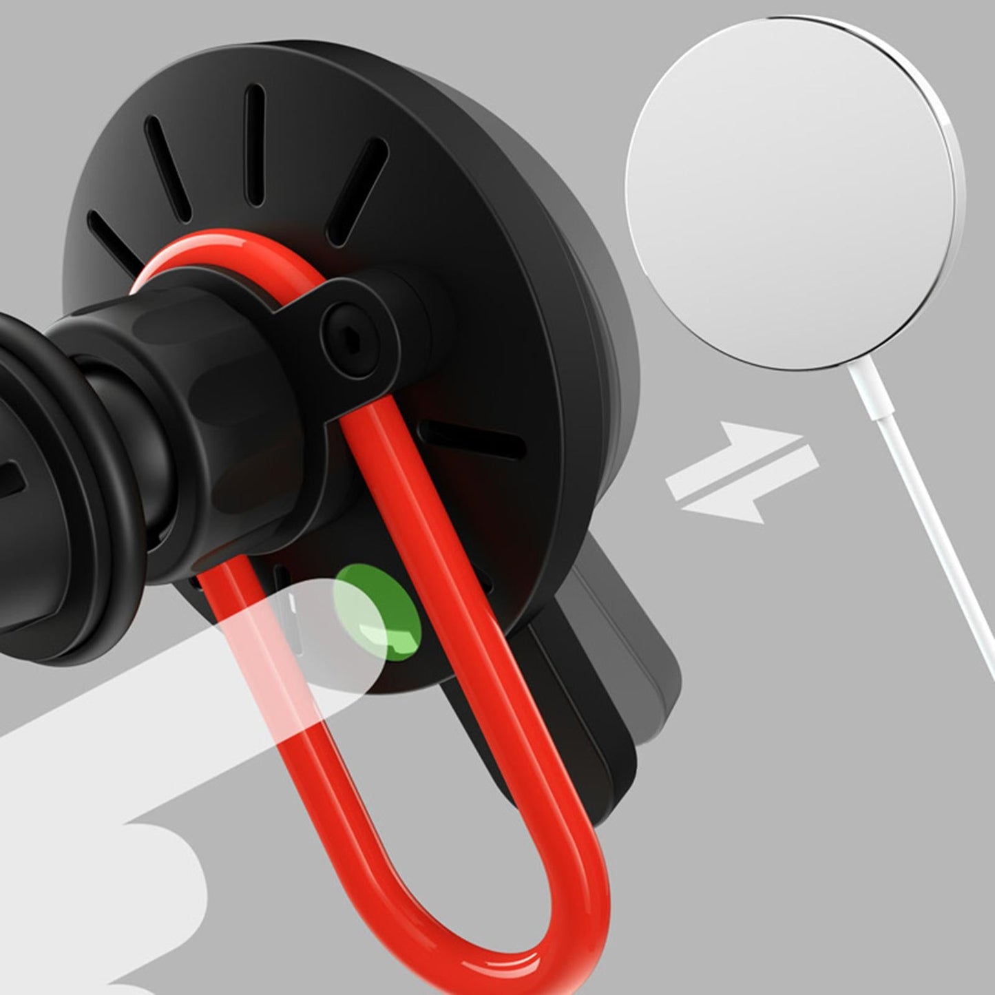 Car Wireless Magnetic Phone Holder for iPhone 12 Car Charger Black Regular