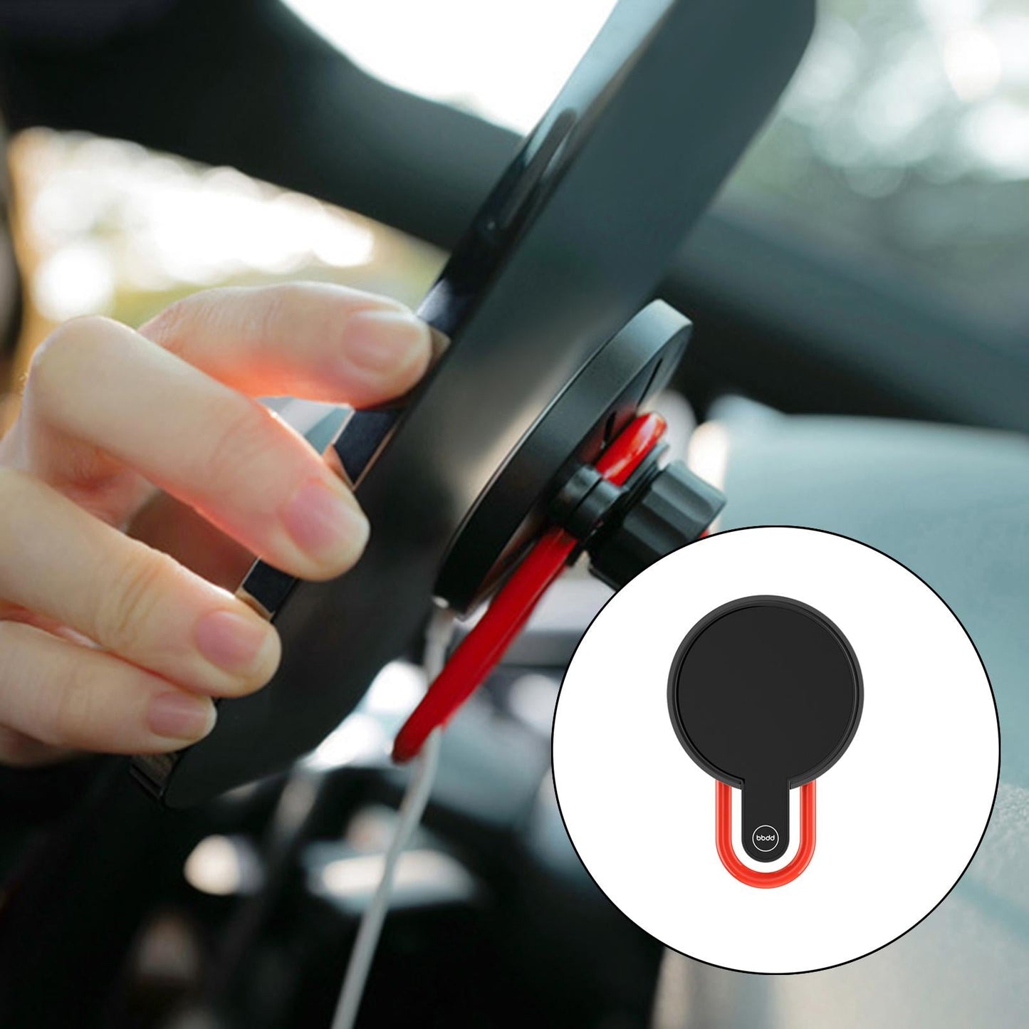 Car Wireless Magnetic Phone Holder for iPhone 12 Car Charger Red Regular