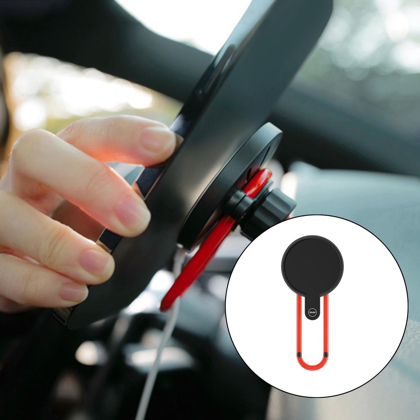 Car Wireless Magnetic Phone Holder for iPhone 12 Car Charger Red Pro