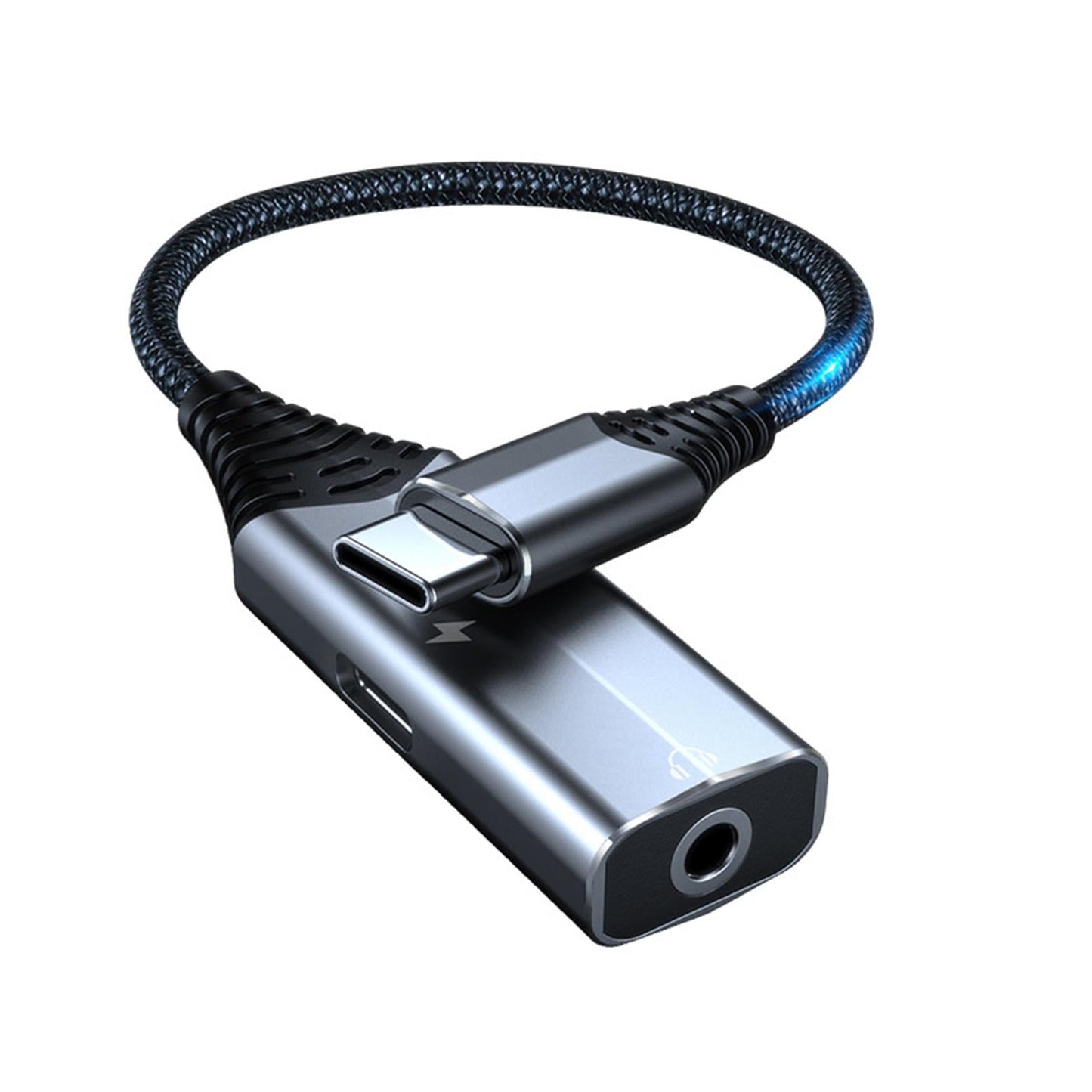 USB Type C to 3.5mm Audio Adapter and Charger AUX Cable for Smartphone