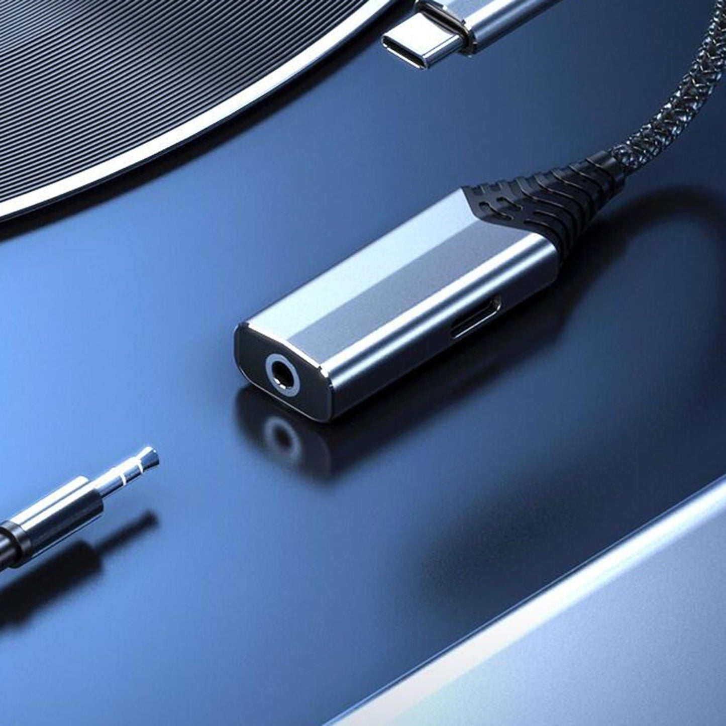 USB Type C to 3.5mm Audio Adapter and Charger AUX Cable for Smartphone