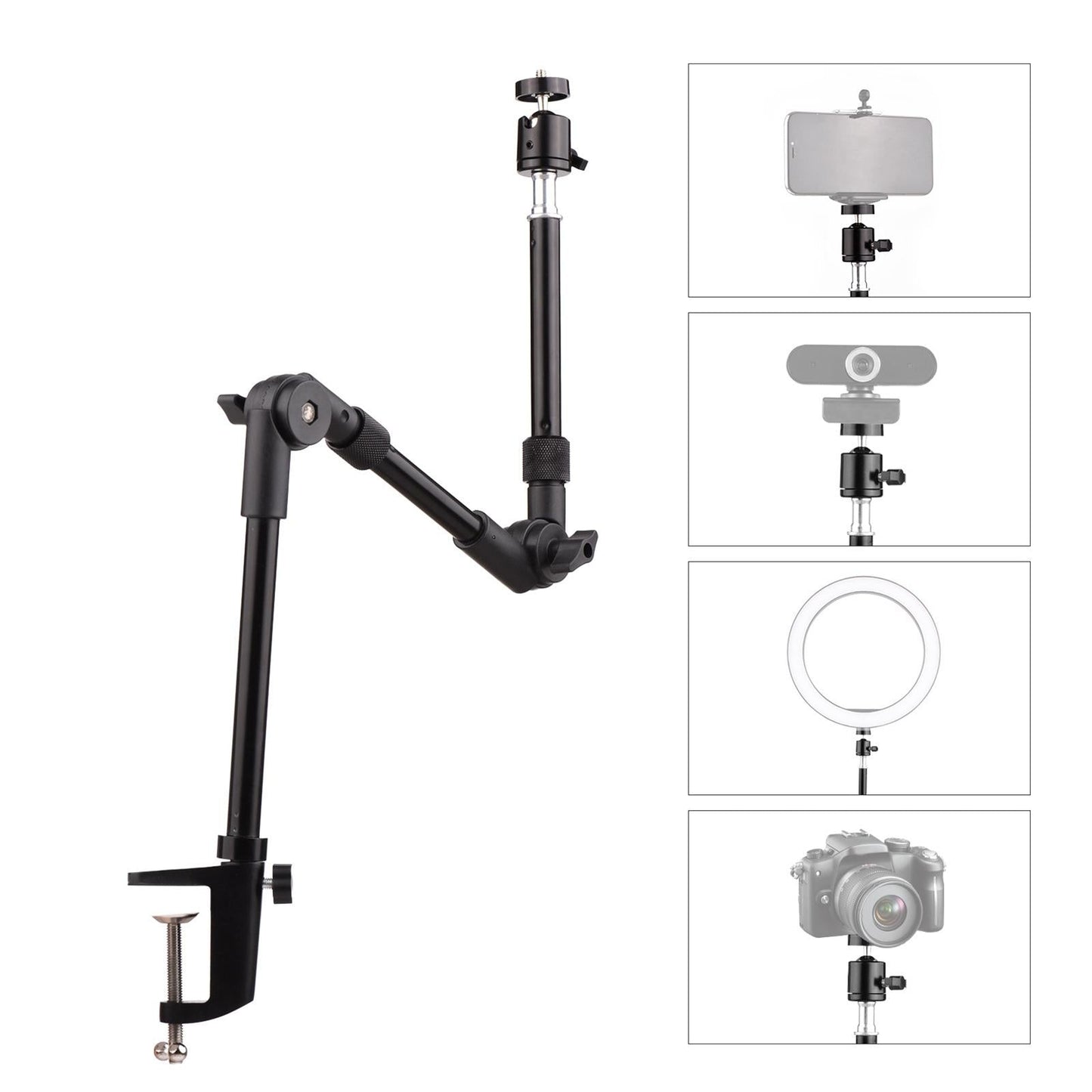 Desk Mount Stand Phone Holder Bracket Accs Organizers Webcam 1/4 Screw