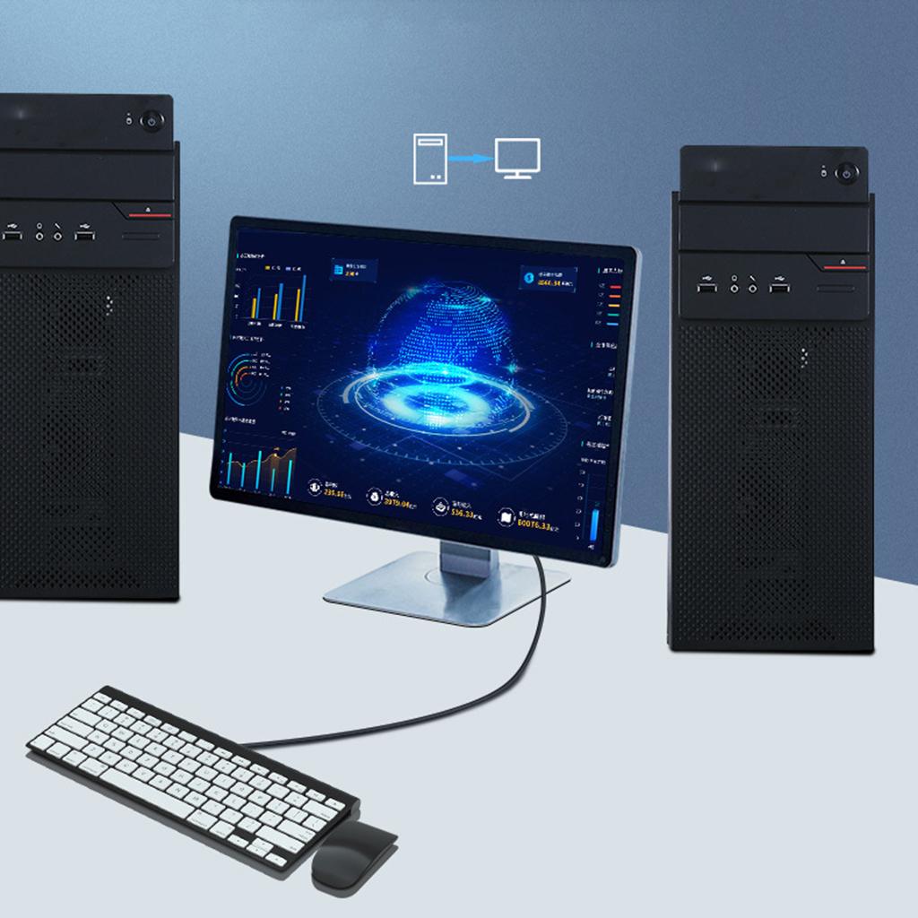 2 in 1 Out KVM Switch HDMI 4K@30Hz Share 2 Computers for Monitor Keyboard