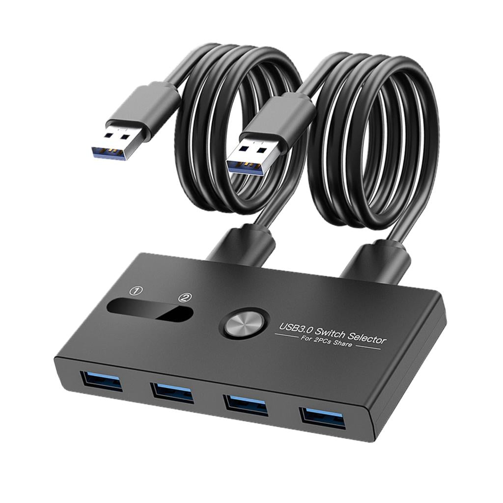 USB3.0 Switch Selector Switcher Box Hub 2 in 4 Output ,Button and LED Design