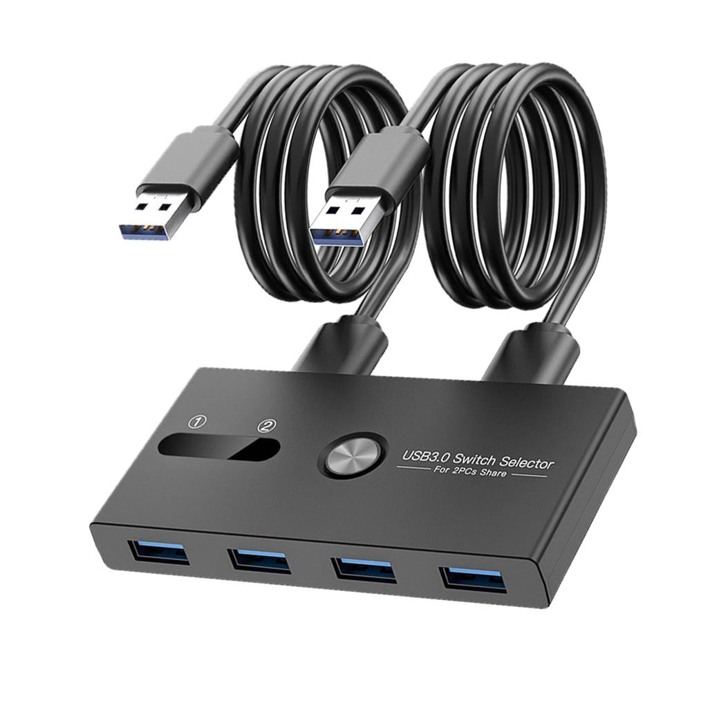 USB3.0 Switch Selector Switcher Box Hub 2 in 4 Output ,Button and LED Design