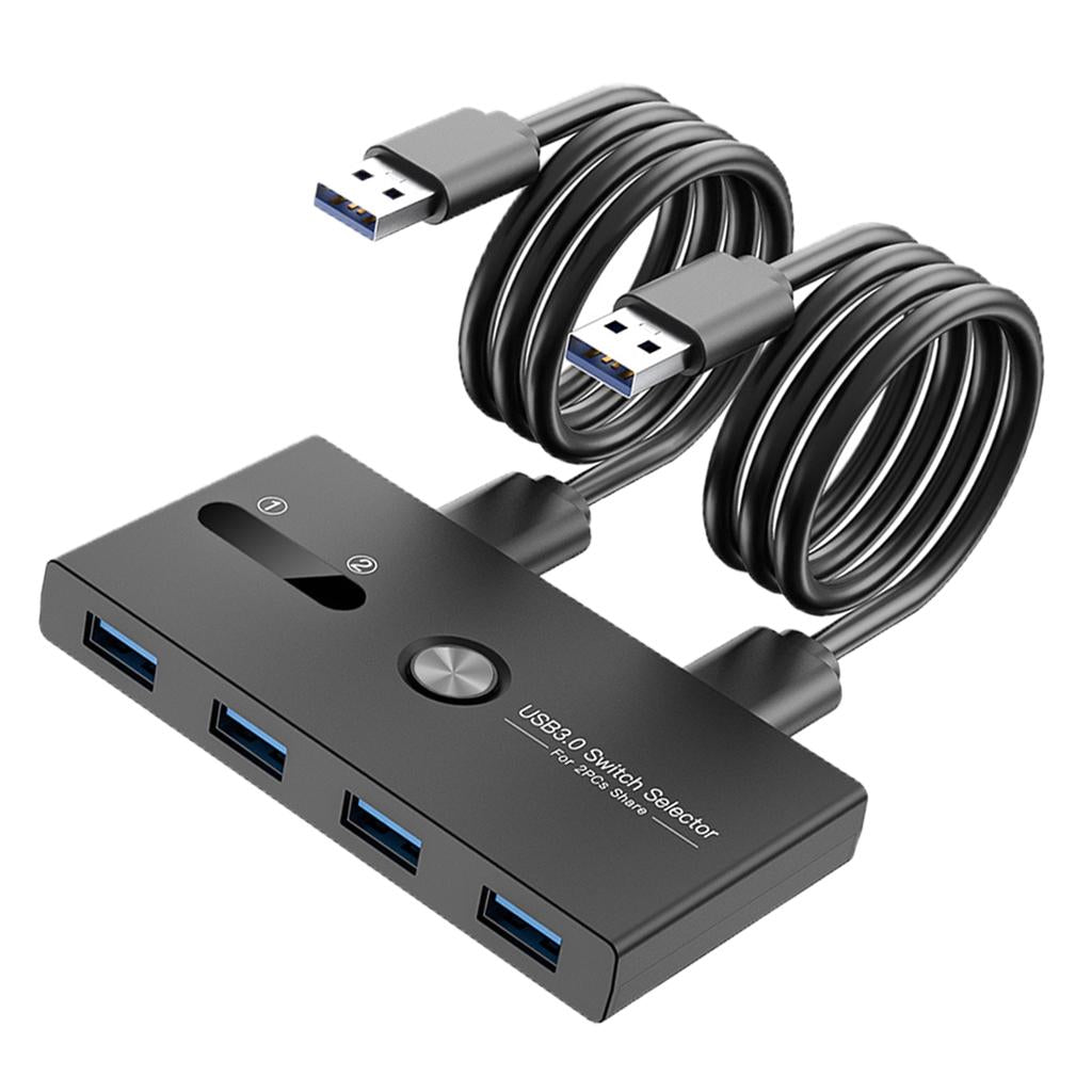 USB3.0 Switch Selector Switcher Box Hub 2 in 4 Output ,Button and LED Design