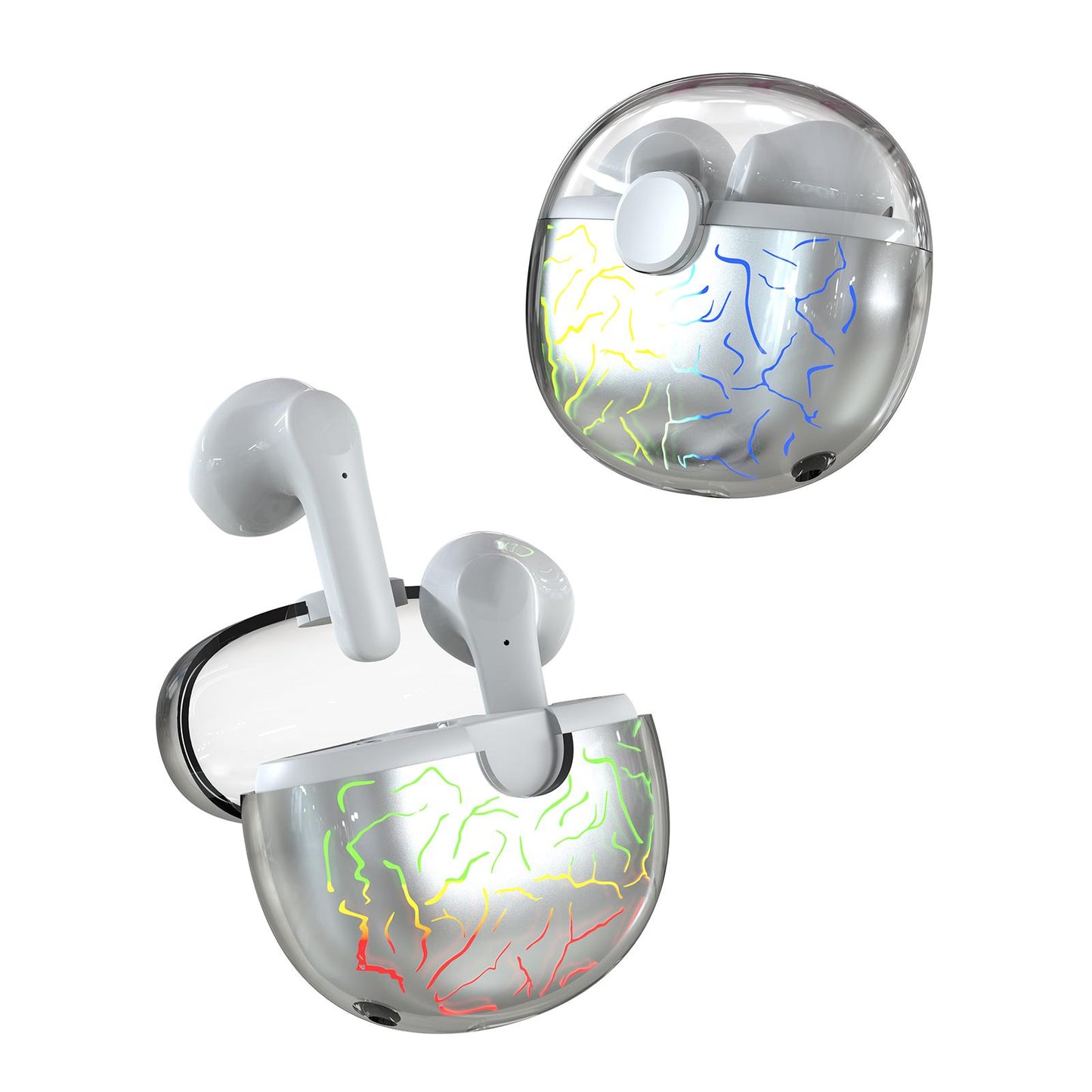 Earphones EarbudsTouch Control Breathing Light HiFi Sound Low-Latency Black