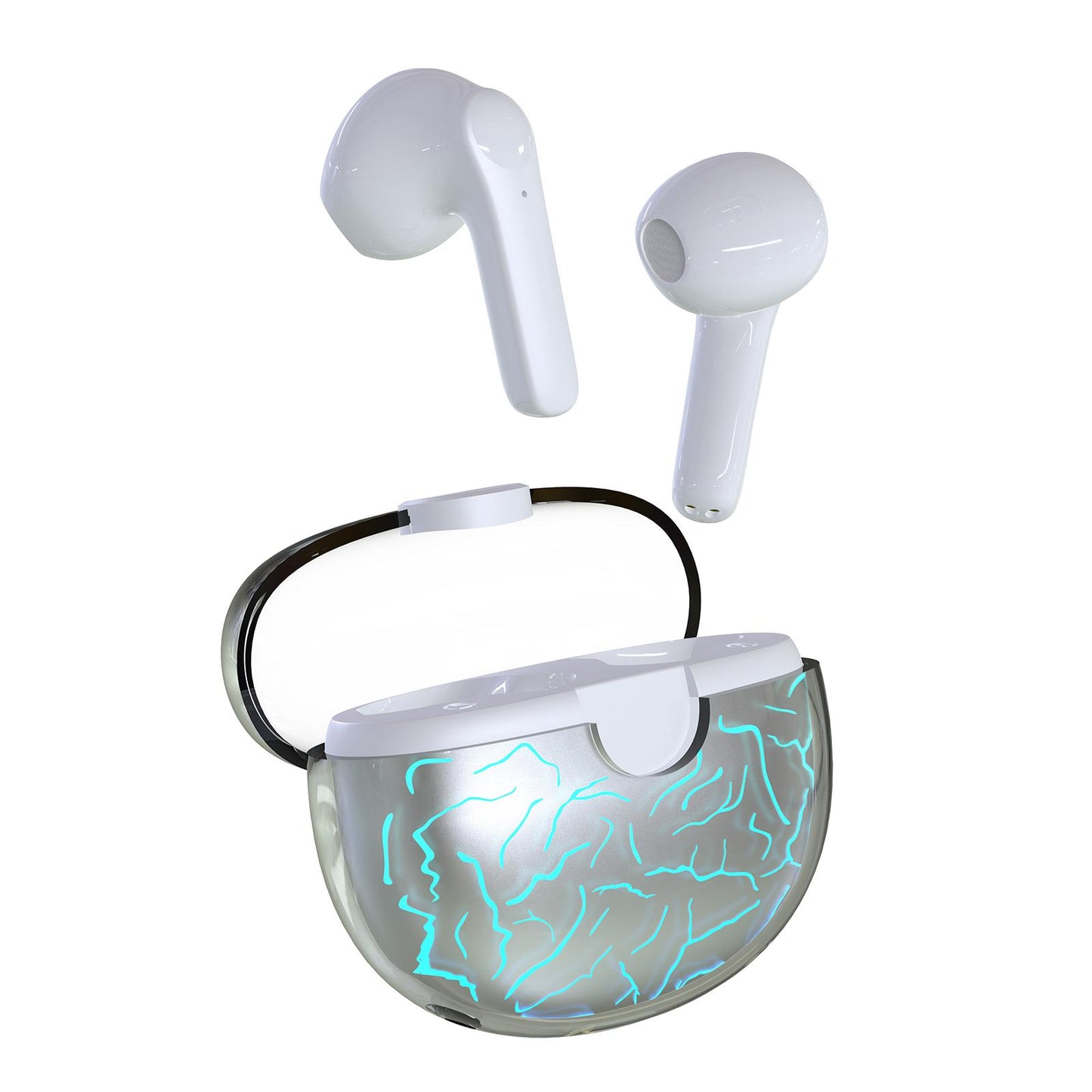 Earphones EarbudsTouch Control Breathing Light HiFi Sound Low-Latency Black