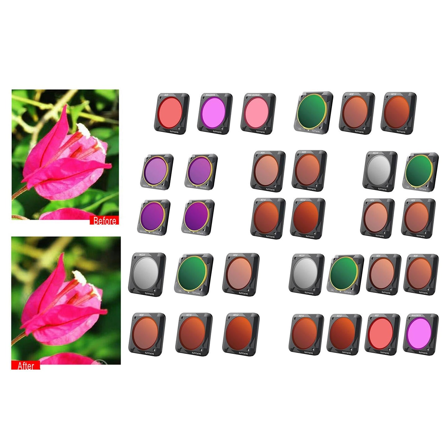 3 Pieces Diving Filter Magnetic Oil-Proof Anodizing Process for Insta 360