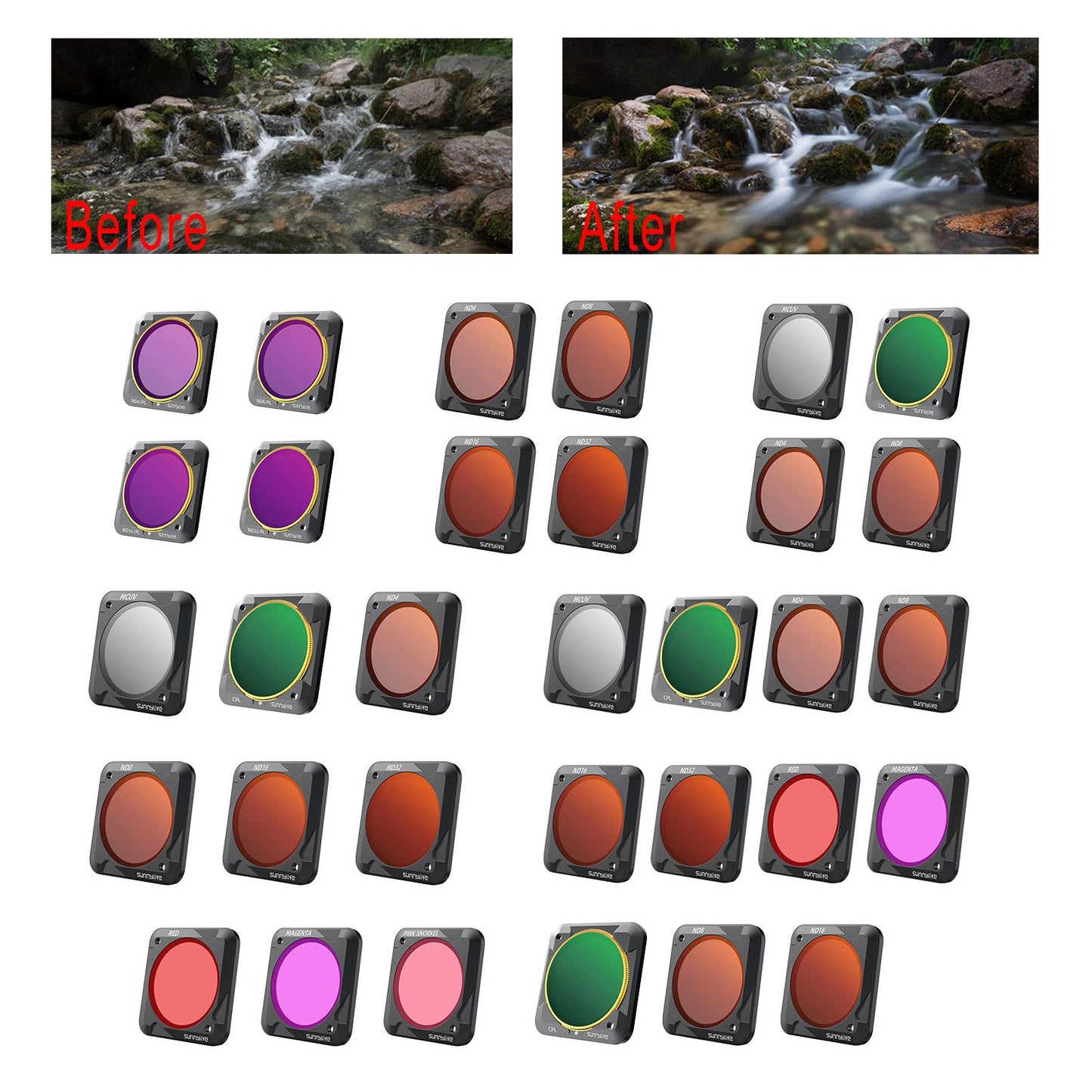 3 Pieces Diving Filter Magnetic Oil-Proof Anodizing Process for Insta 360