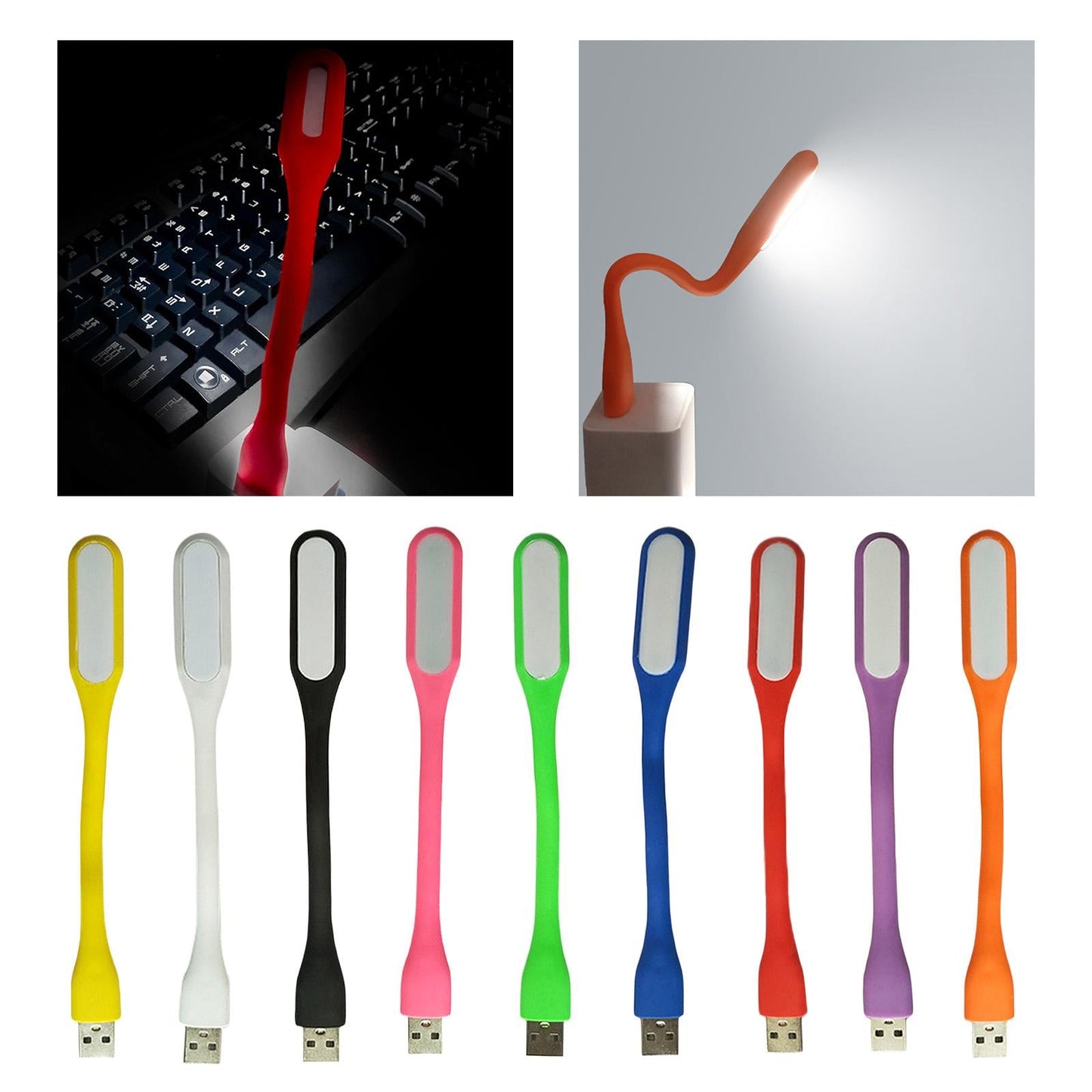 Flexible LED Light Lamp Portable Adjustable for Laptop Eye Care white