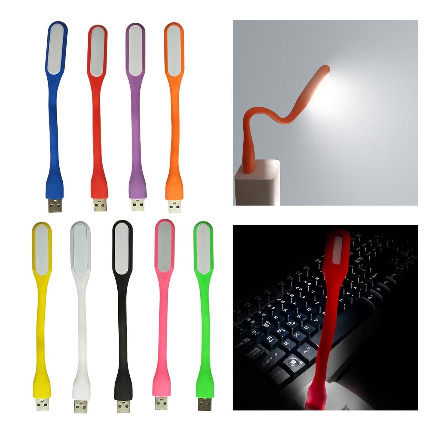 Flexible LED Light Lamp Portable Adjustable for Laptop Eye Care white