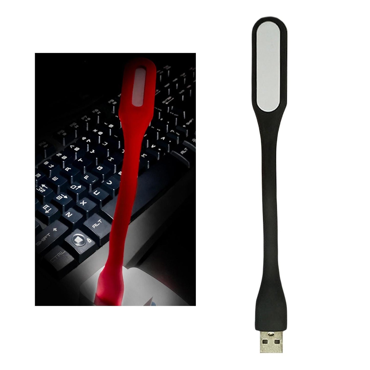 Flexible LED Light Lamp Portable Adjustable for Laptop Eye Care black
