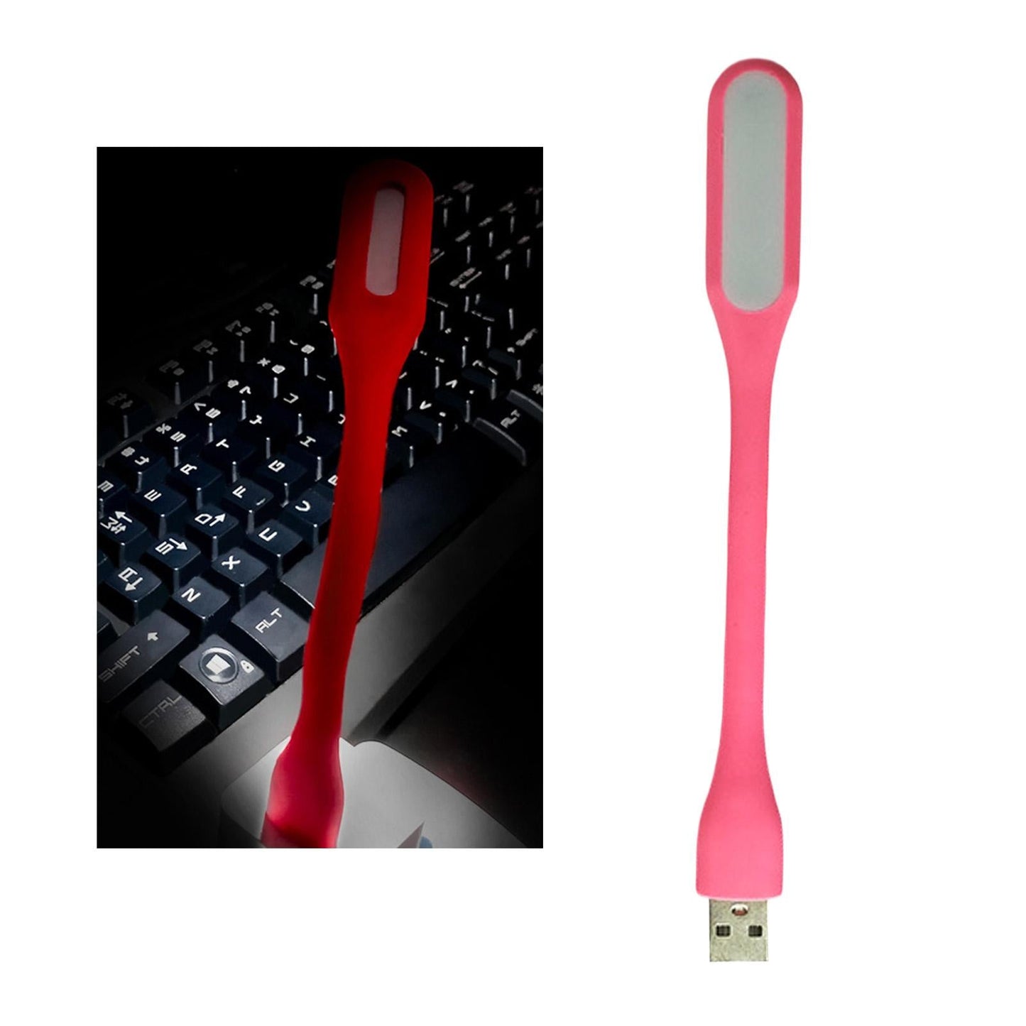 Flexible LED Light Lamp Portable Adjustable for Laptop Eye Care pink