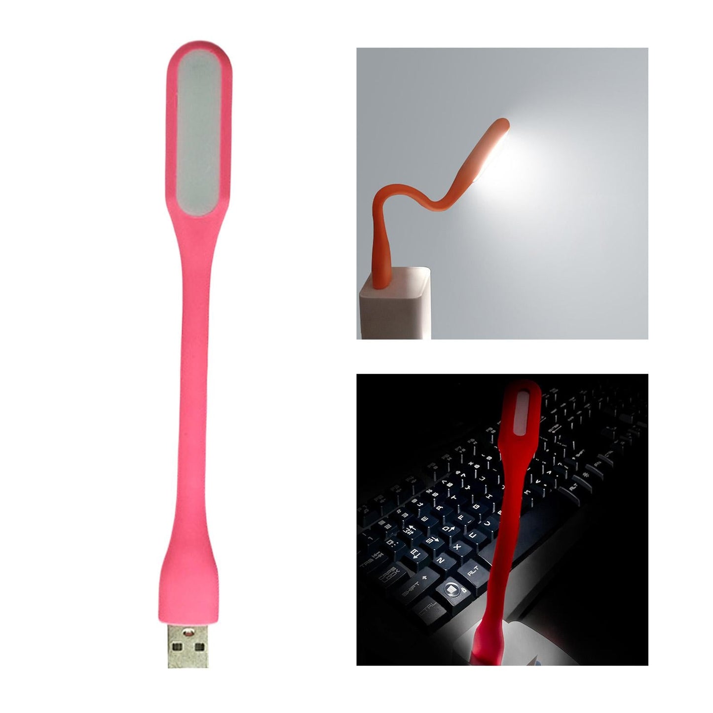 Flexible LED Light Lamp Portable Adjustable for Laptop Eye Care pink