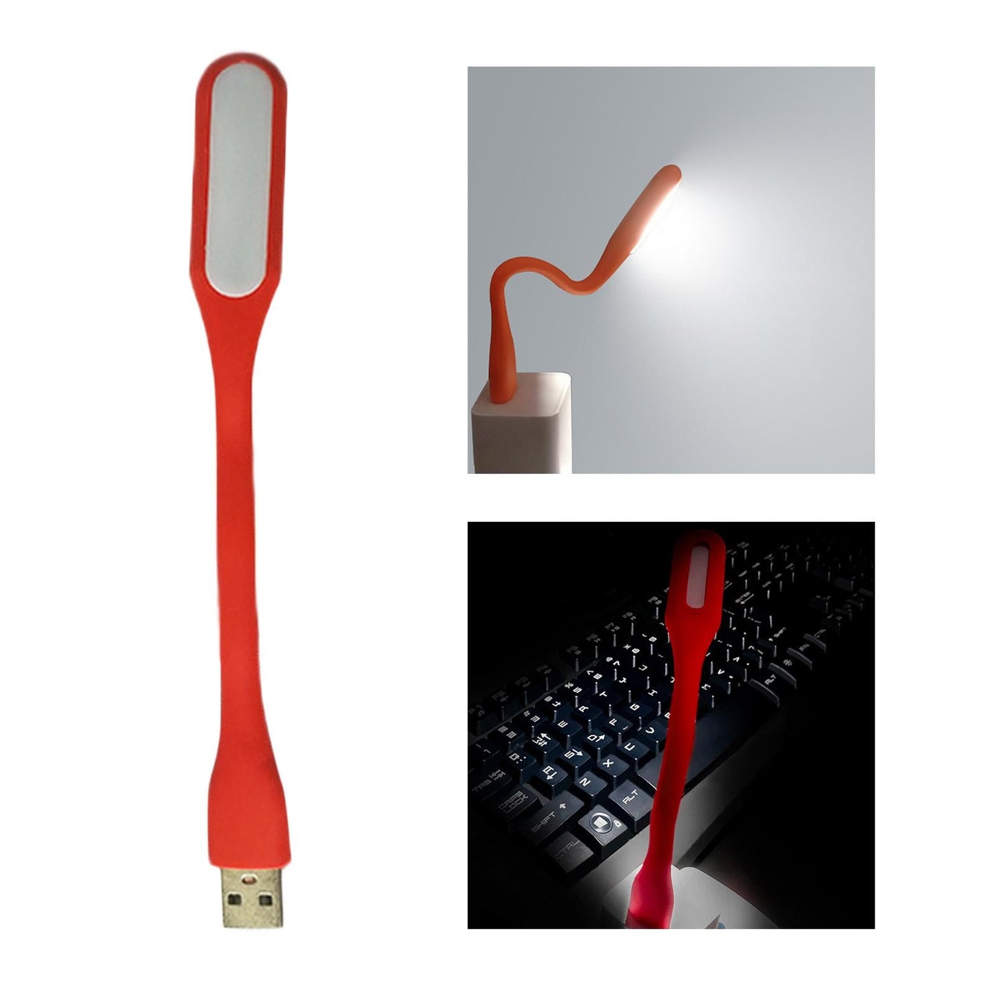 Flexible LED Light Lamp Portable Adjustable for Laptop Eye Care red