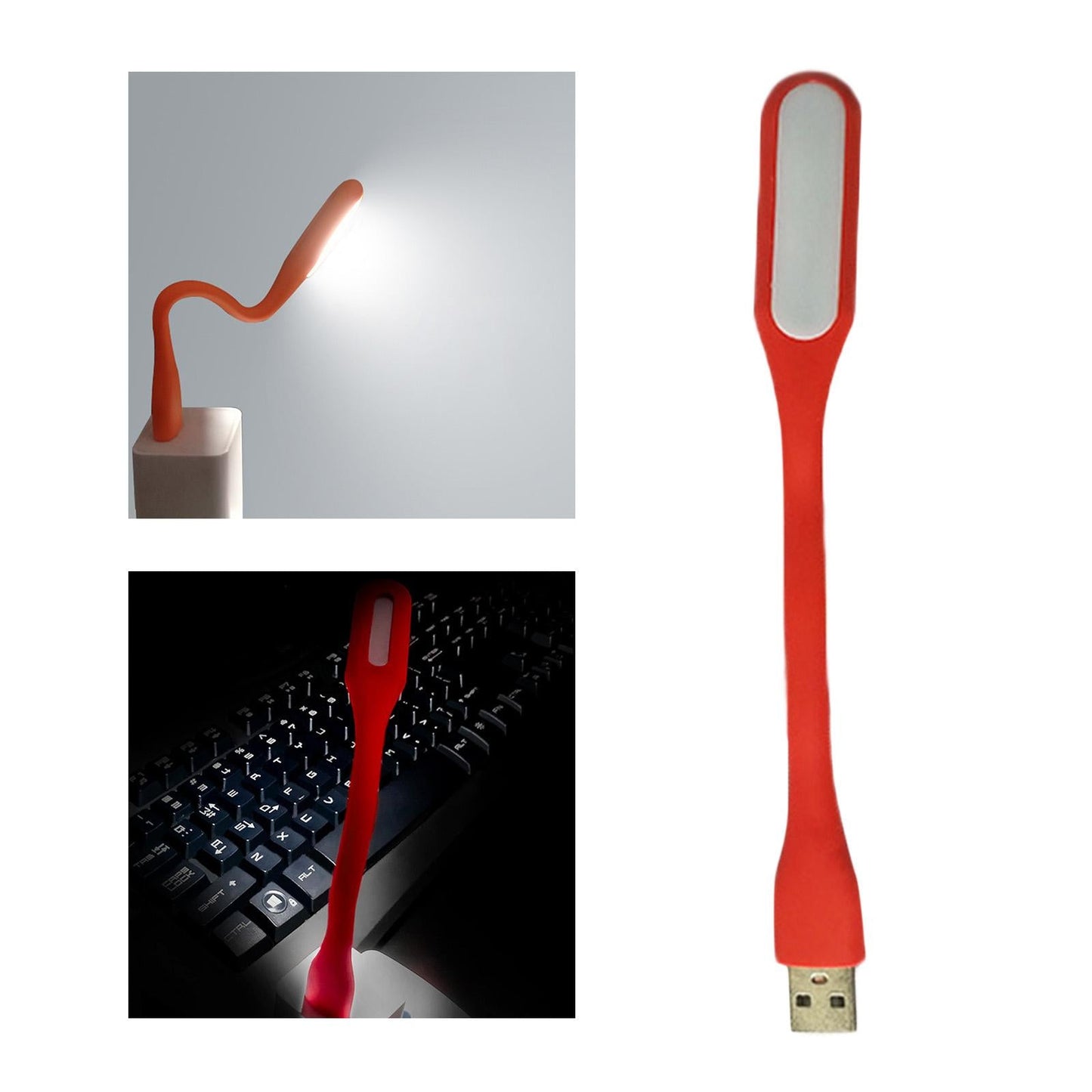 Flexible LED Light Lamp Portable Adjustable for Laptop Eye Care red