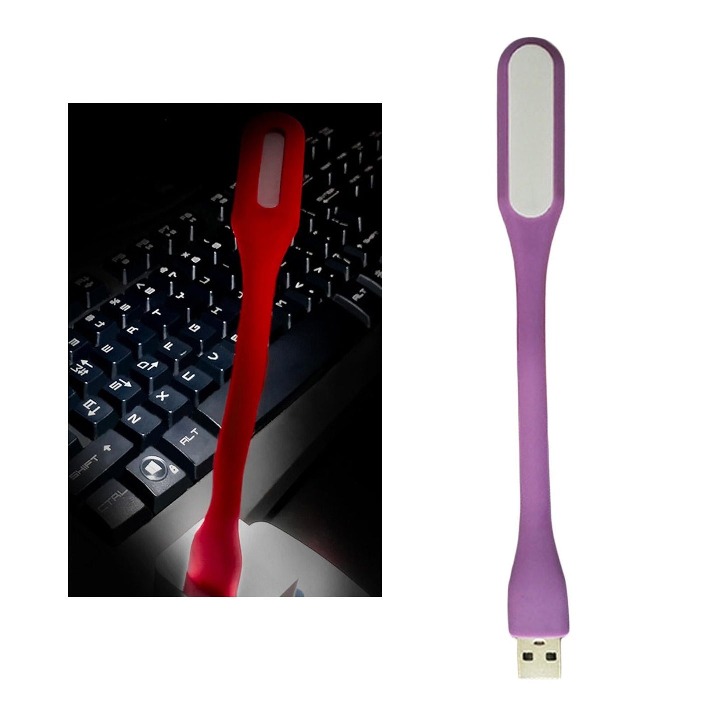 Flexible LED Light Lamp Portable Adjustable for Laptop Eye Care purple