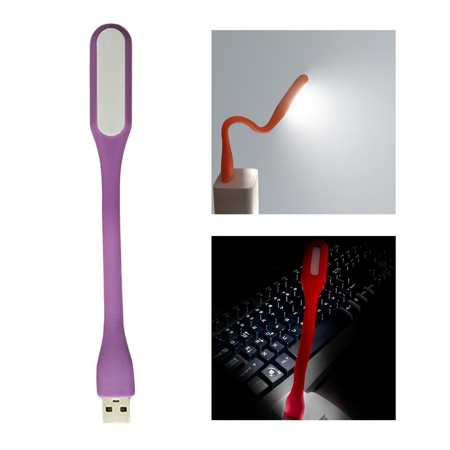 Flexible LED Light Lamp Portable Adjustable for Laptop Eye Care purple