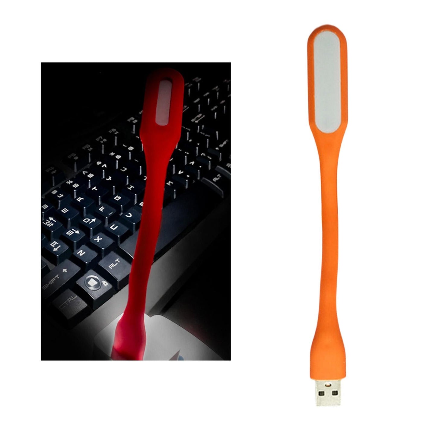 Flexible LED Light Lamp Portable Adjustable for Laptop Eye Care orange