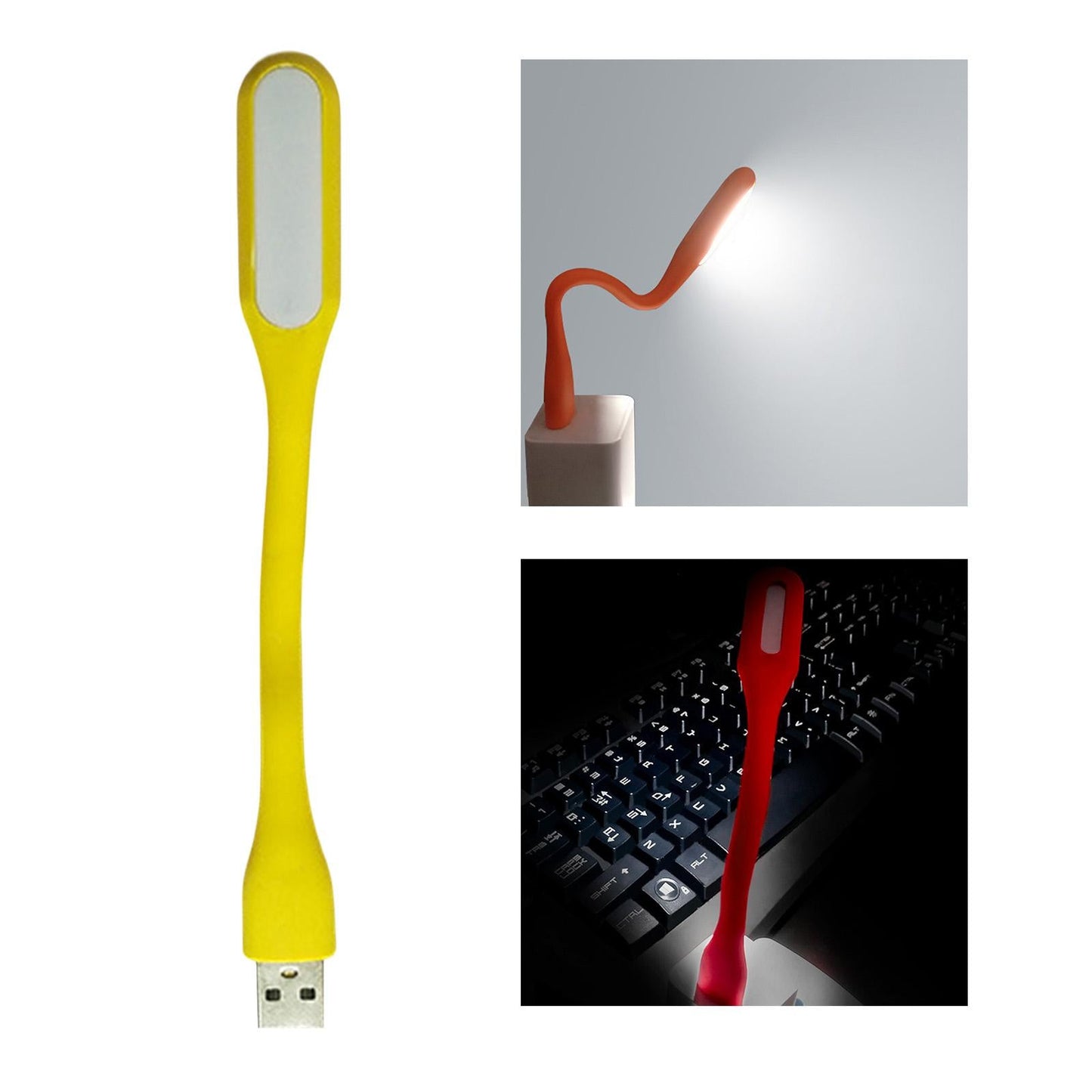 Flexible LED Light Lamp Portable Adjustable for Laptop Eye Care yellow