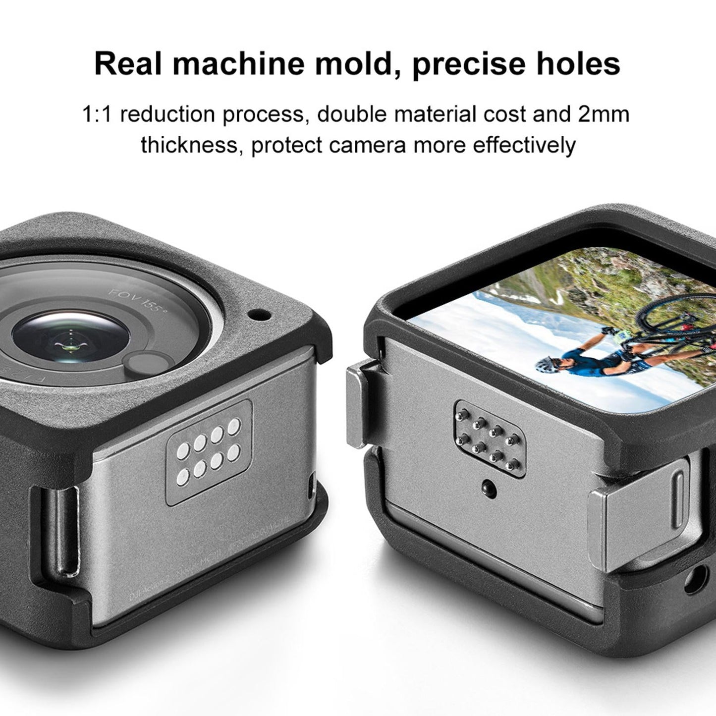 2PCS Anti-Drop Protective Case Magnetic Snap-In for DJI Action 2 Cameras