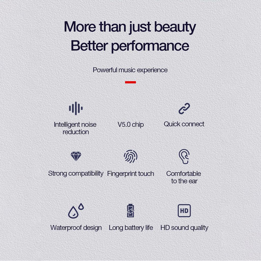 HT38 Wireless Earbuds Waterproof with Charging Case 250mAh for Workout