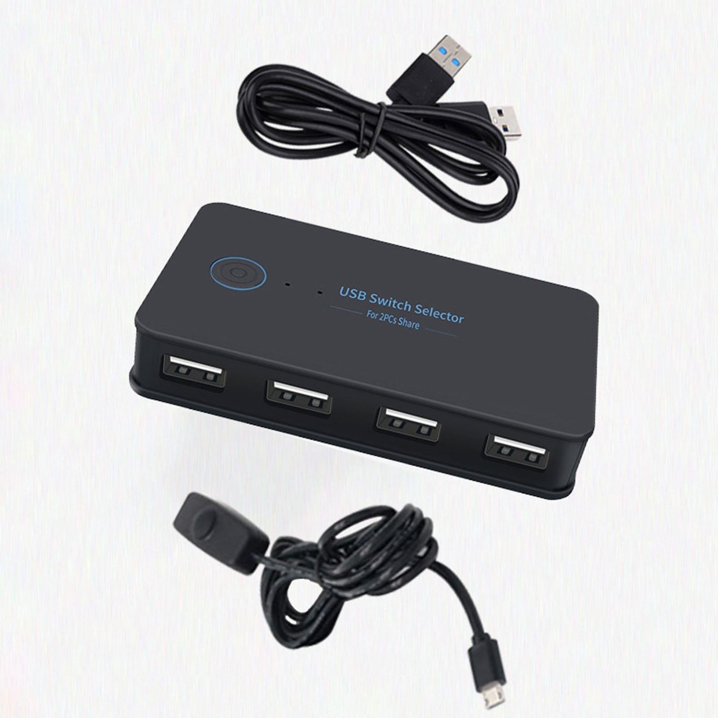 USB2.0 Switch Selector Switcher Box Hub 2 in 4 Output ,Button and LED Design