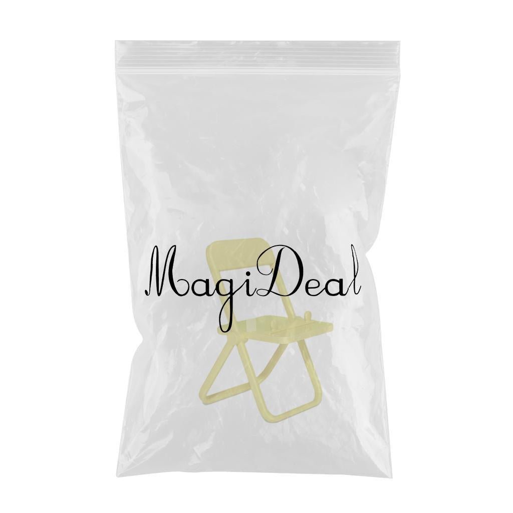 Mini Chair Phone Holder Portable Ornament Angle Adjustable for Desktop Yellow