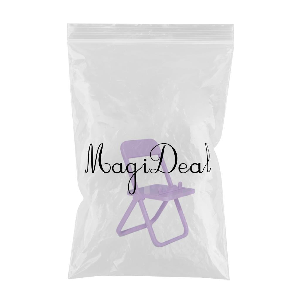 Mini Chair Phone Holder Portable Ornament Angle Adjustable for Desktop Purple