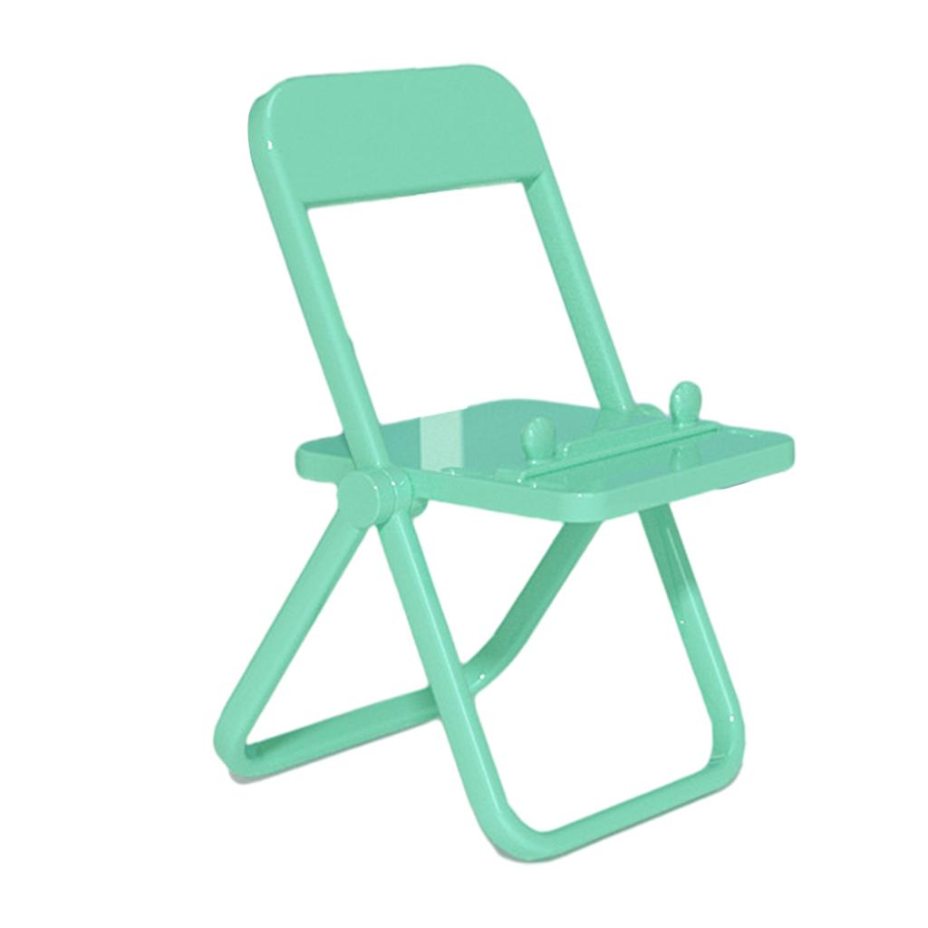 Mini Chair Phone Holder Portable Ornament Angle Adjustable for Desktop Green