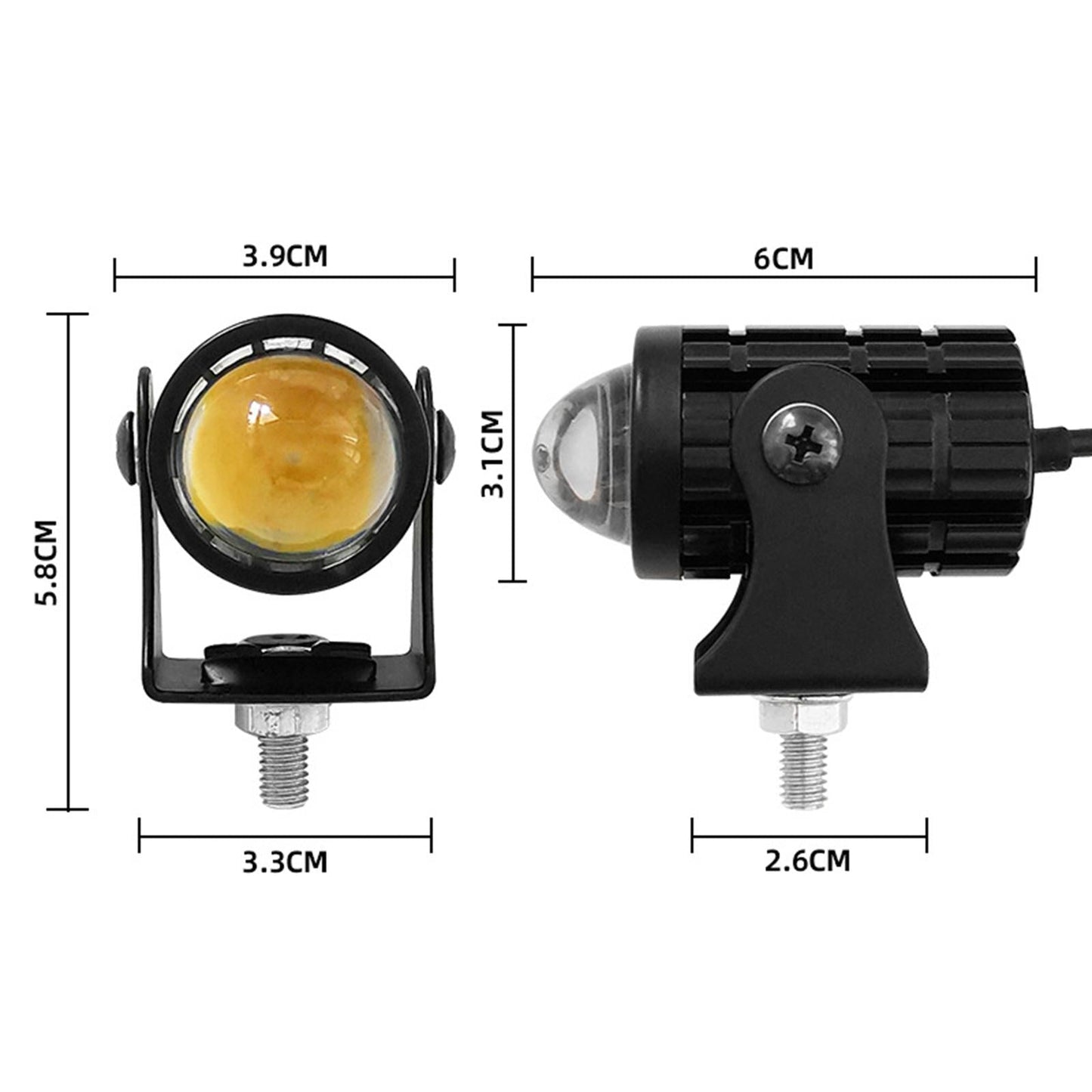 Motorcycle LED Headlight Driving Auxiliary Spotlight Bike Boat 6000K