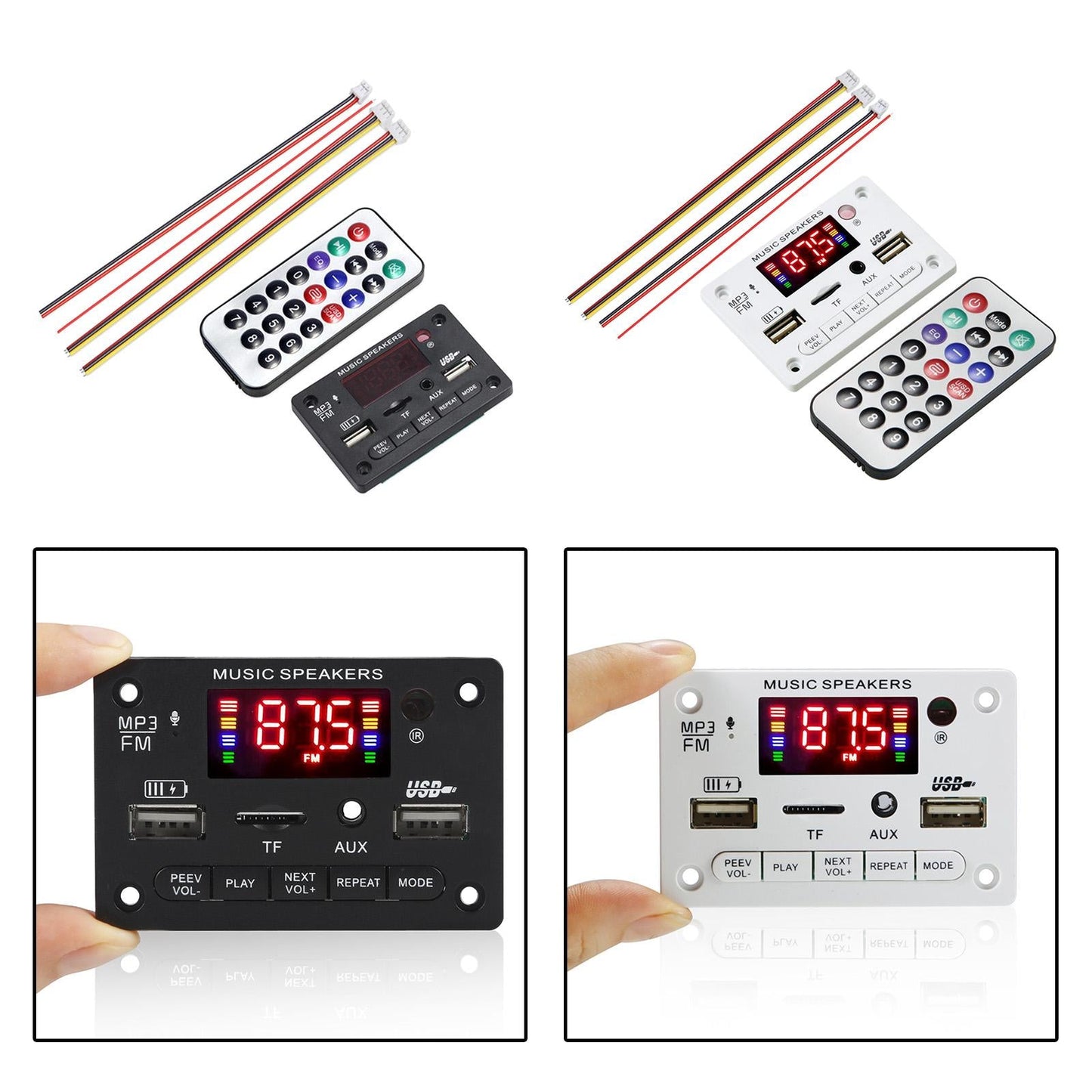 MP3 Player Decoding Board Module Auto Hands-Free MP3 Player Accessories Black