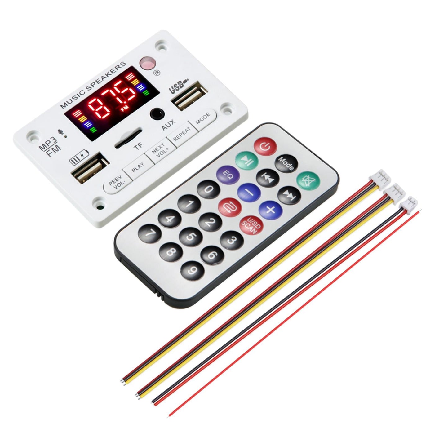 MP3 Player Decoding Board Module Auto Hands-Free MP3 Player Accessories White
