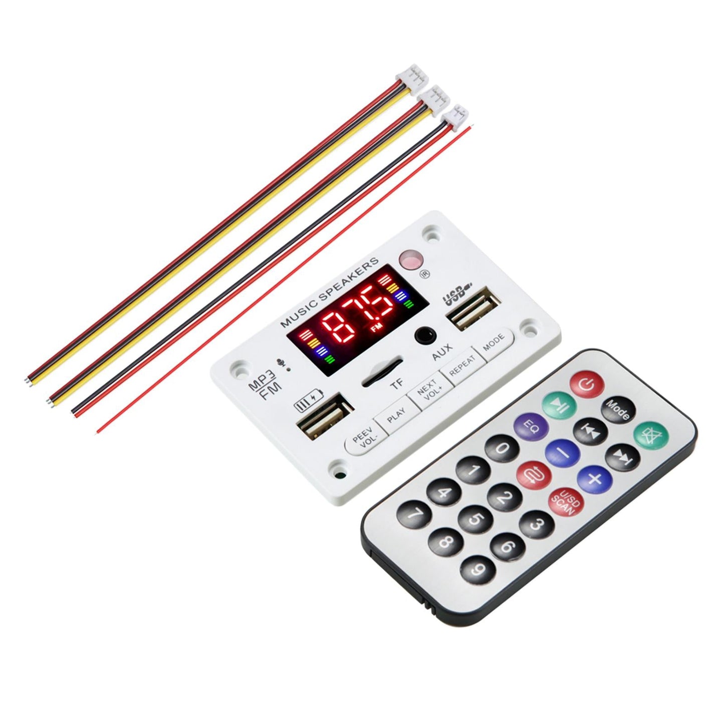 MP3 Player Decoding Board Module Auto Hands-Free MP3 Player Accessories White