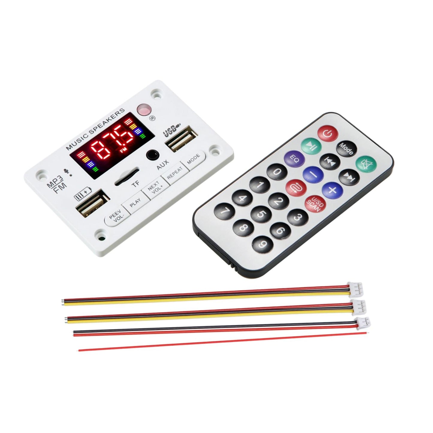 MP3 Player Decoding Board Module Auto Hands-Free MP3 Player Accessories White