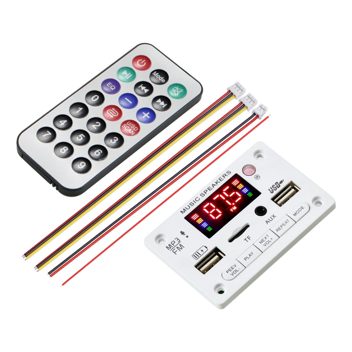 MP3 Player Decoding Board Module Auto Hands-Free MP3 Player Accessories White